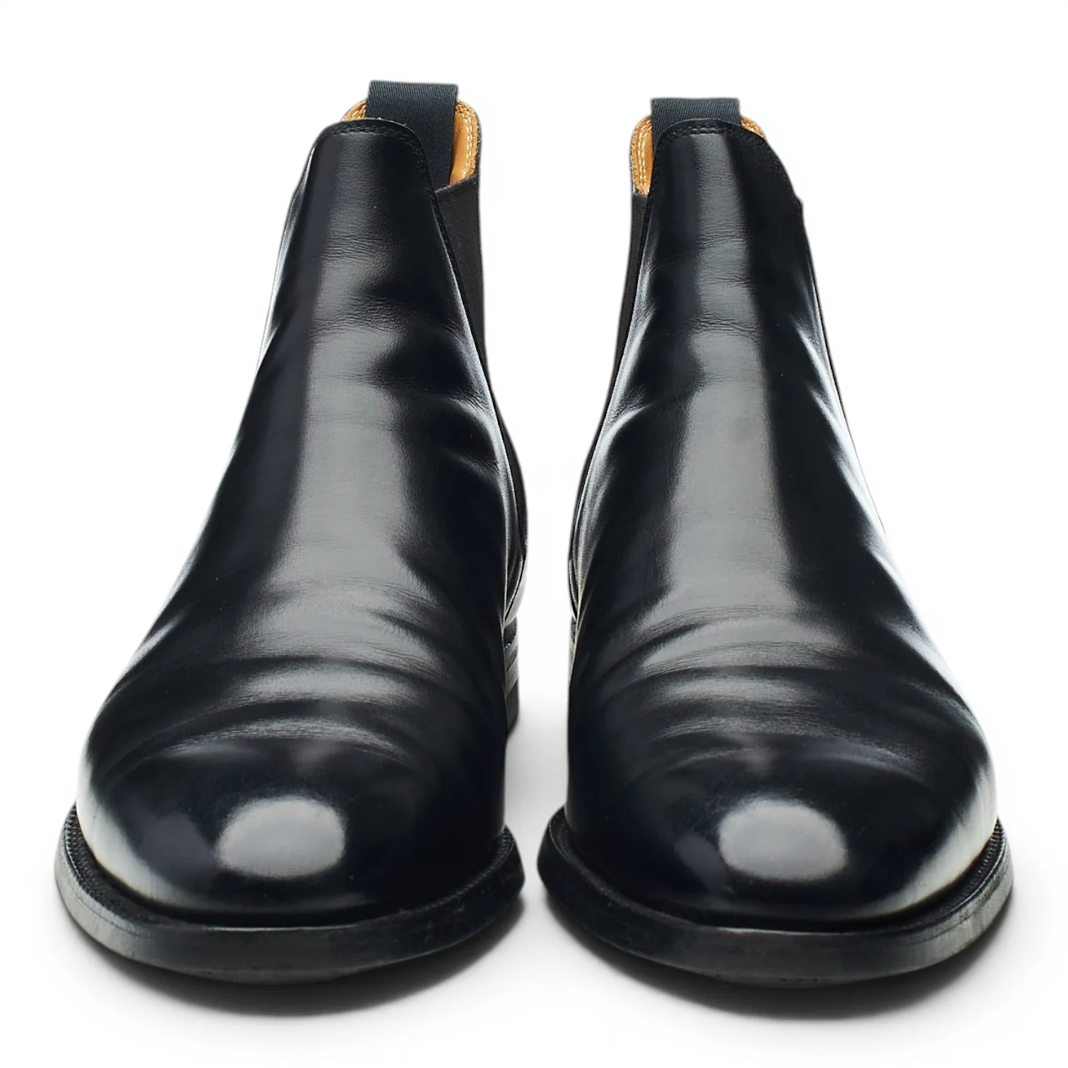 'Chelsea 8' Black Leather Chelsea Boots UK 7.5 E - Image 2