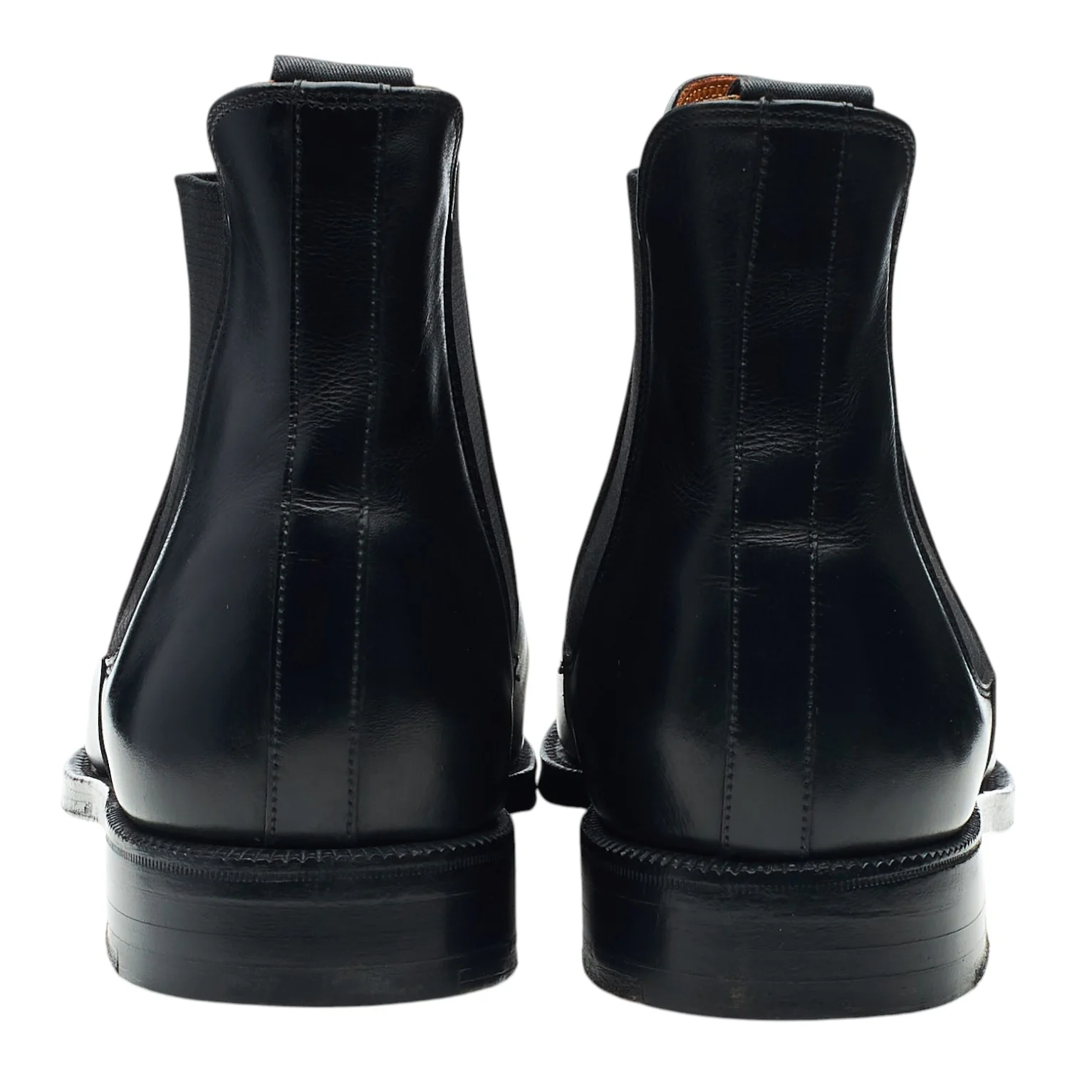 'Chelsea' Black Leather Chelsea Boots UK 8 E - Image 4
