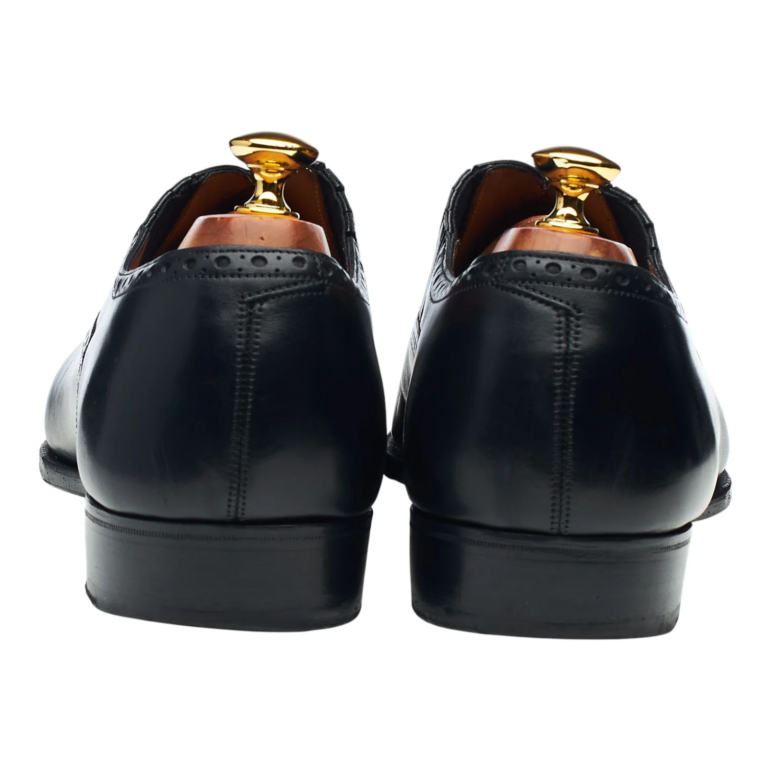 'Chelsea' Black Leather Lazyman Slip On Brogues UK 10 E - Image 4