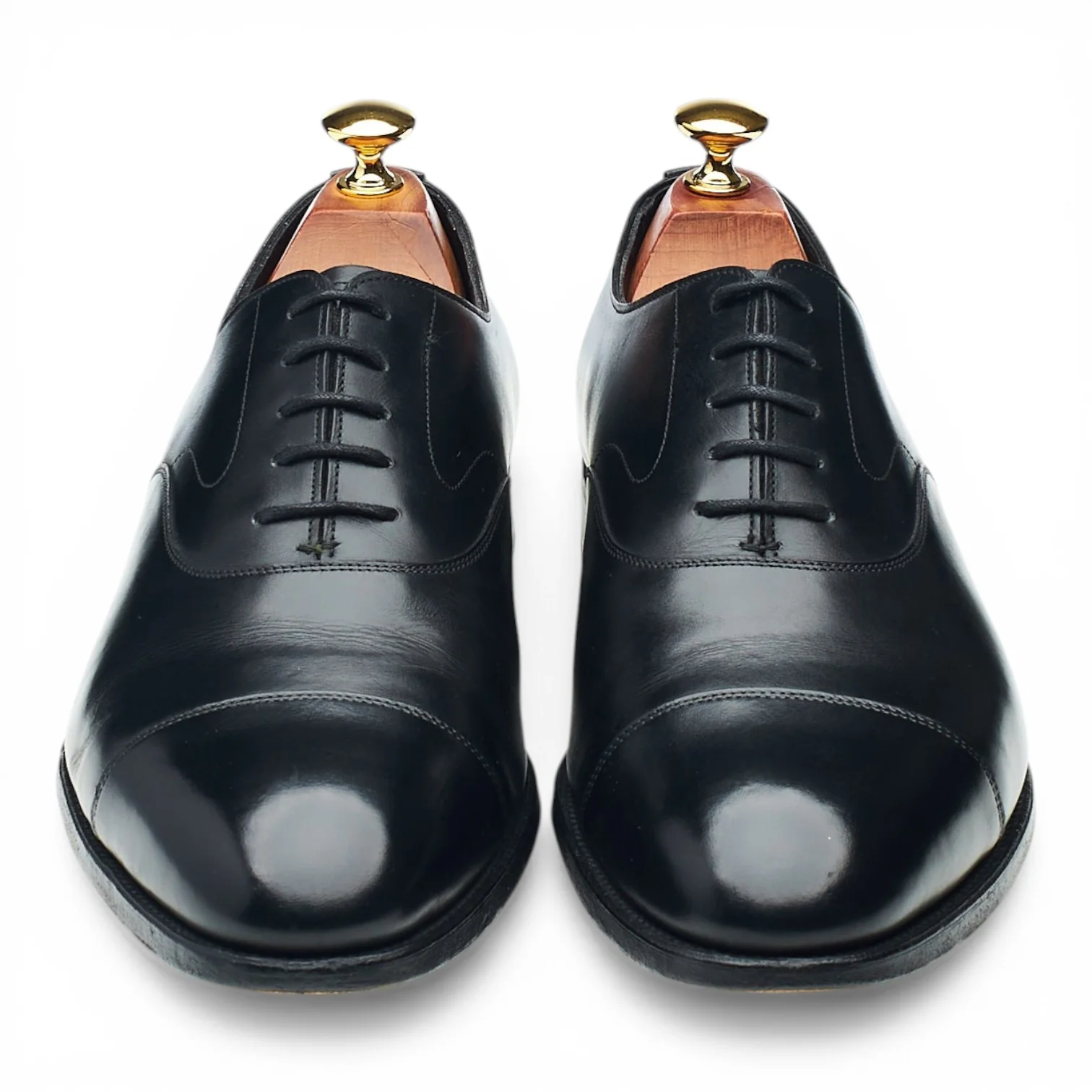 'Chelsea' Black Leather Oxford UK 9 E - Image 2