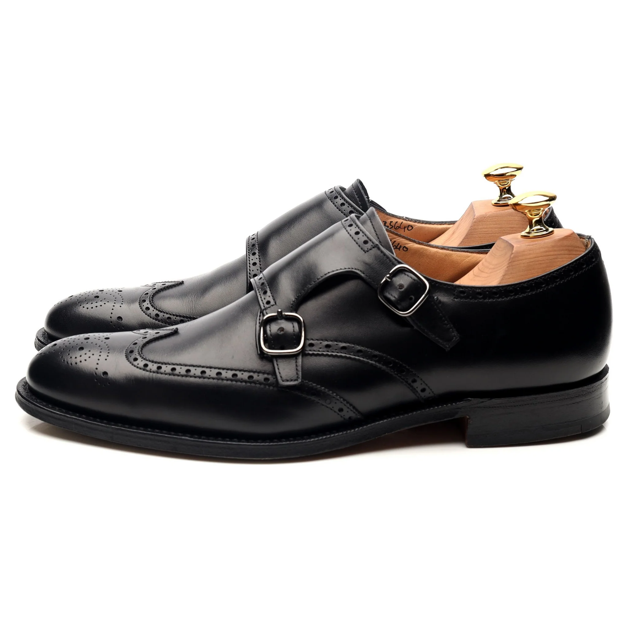 'Chicago' Black Leather Double Monk Strap UK 6.5 F - Image 2