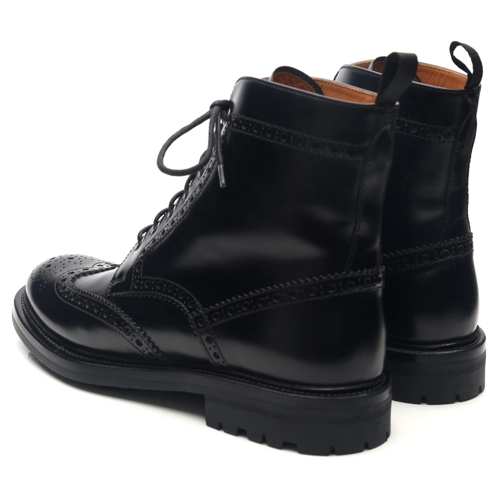 Women's 'Angelina' Black Leather Brogue Boots UK 4 - Image 3