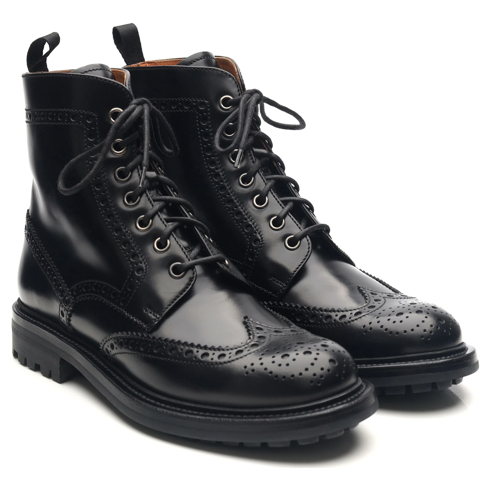 Women's 'Angelina' Black Leather Brogue Boots UK 4 - Image 7