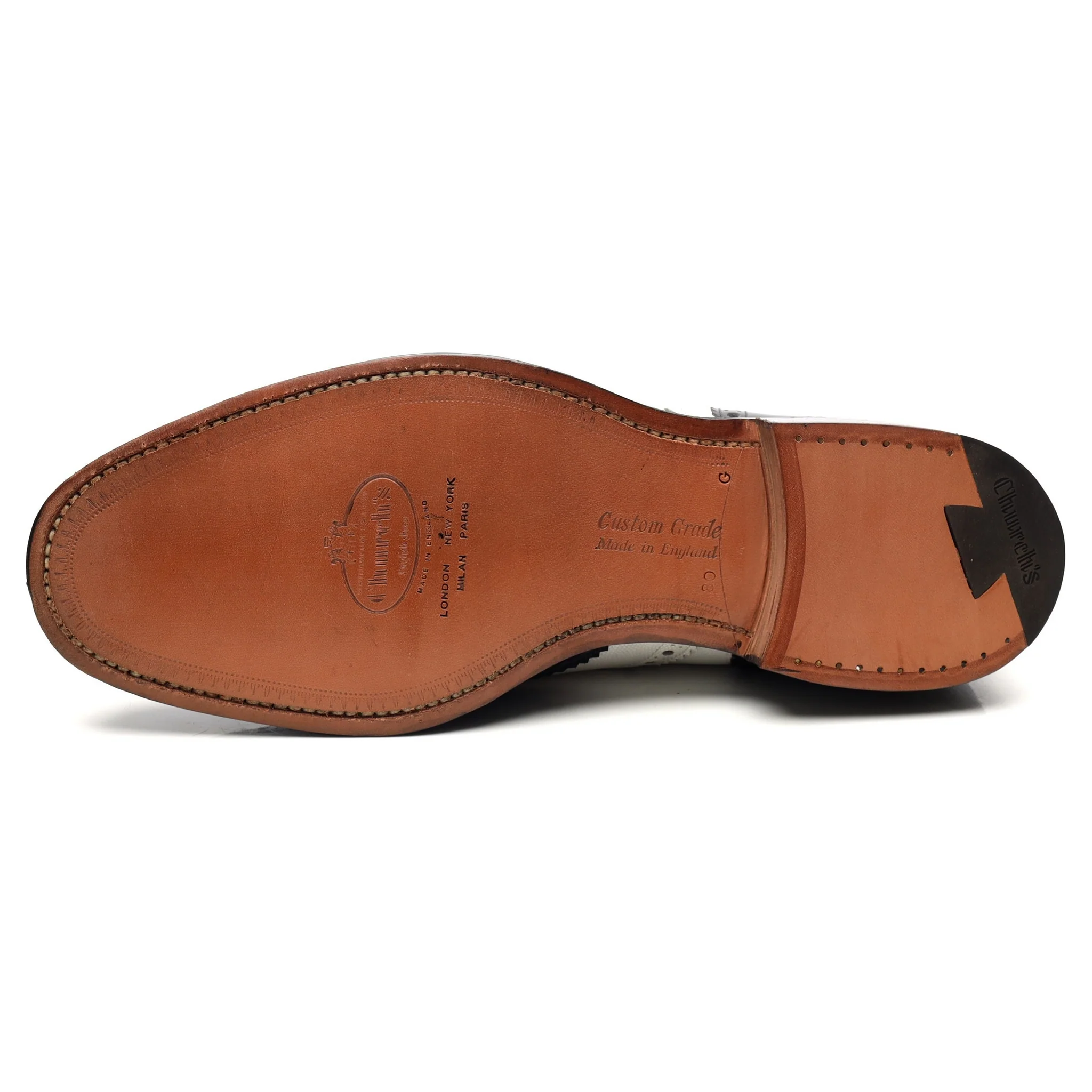 'Barlow' Black White Leather Spectator Brogues UK 8 G - Image 10