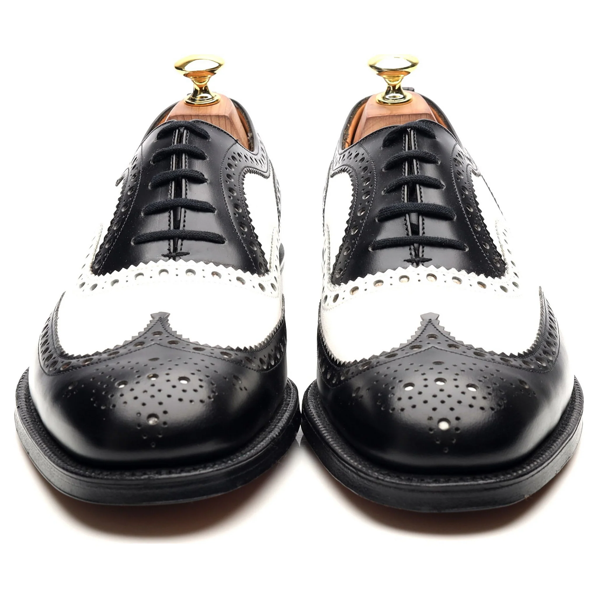 'Barlow' Black White Leather Spectator Brogues UK 8 G - Image 8