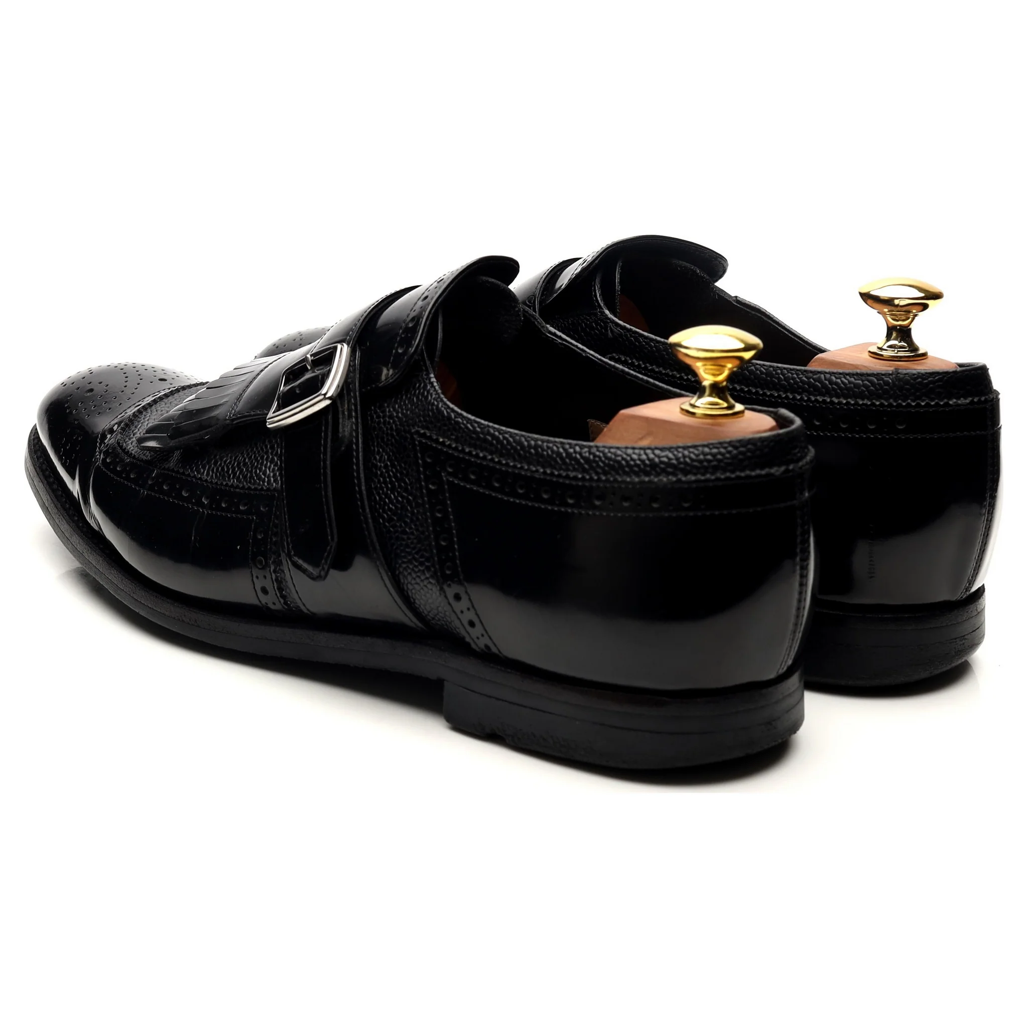 'Shanghai' Black Leather Monk Strap UK 8 F - Image 3