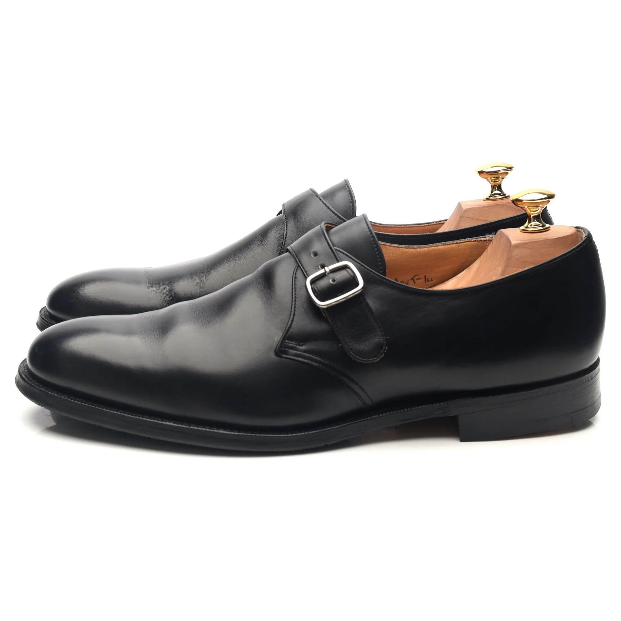 'Becket' Black Leather Monk Strap UK 10 F - Image 2