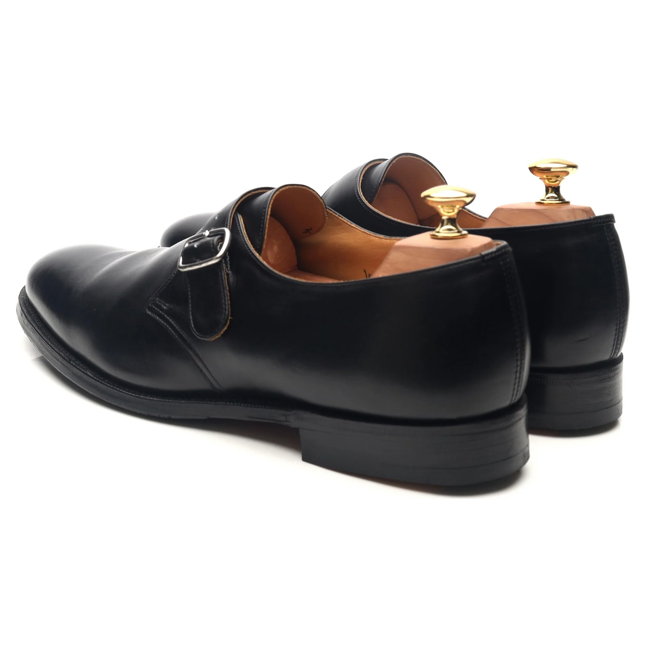 'Becket' Black Leather Monk Strap UK 10 F - Image 3