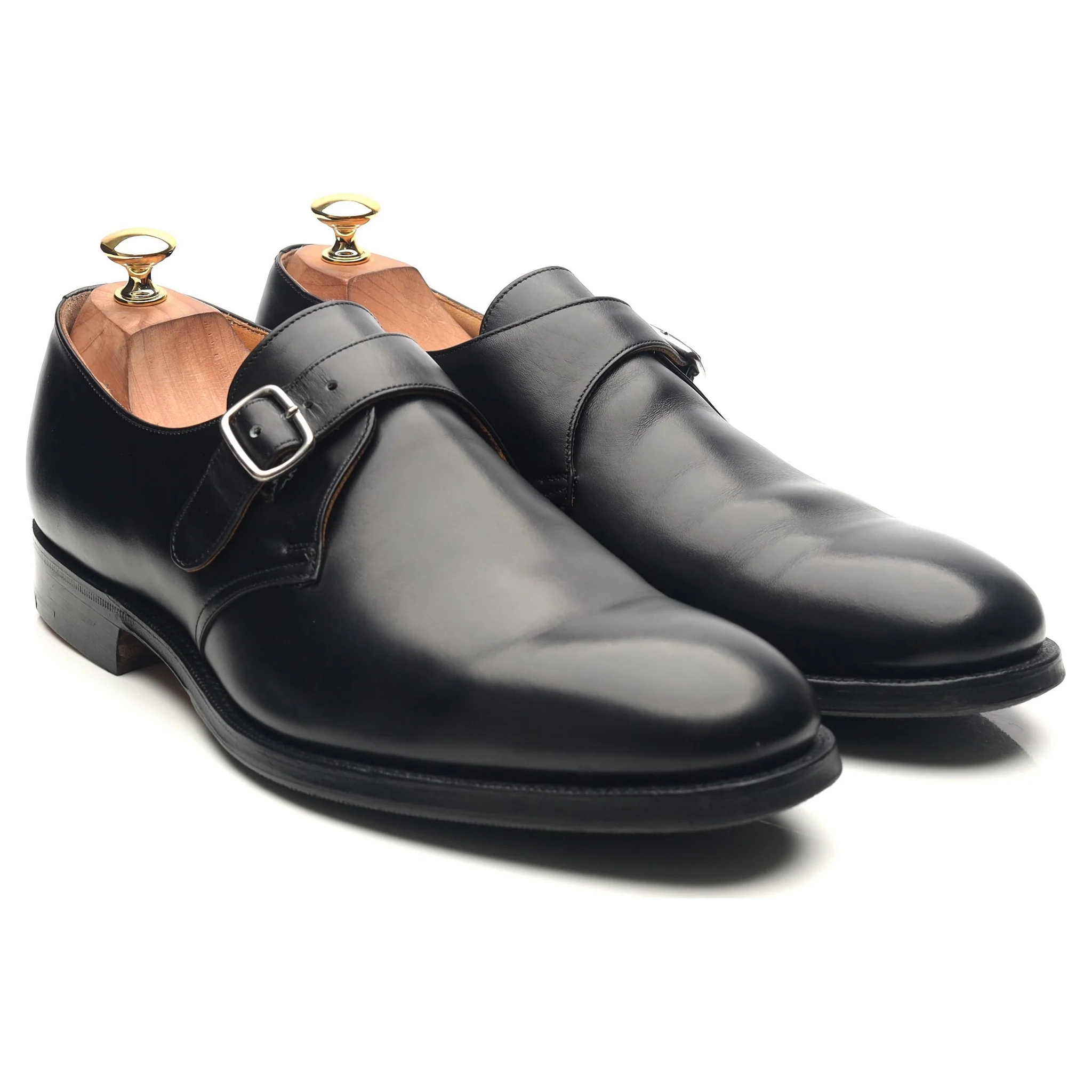 'Becket' Black Leather Monk Strap UK 10 F - Image 7
