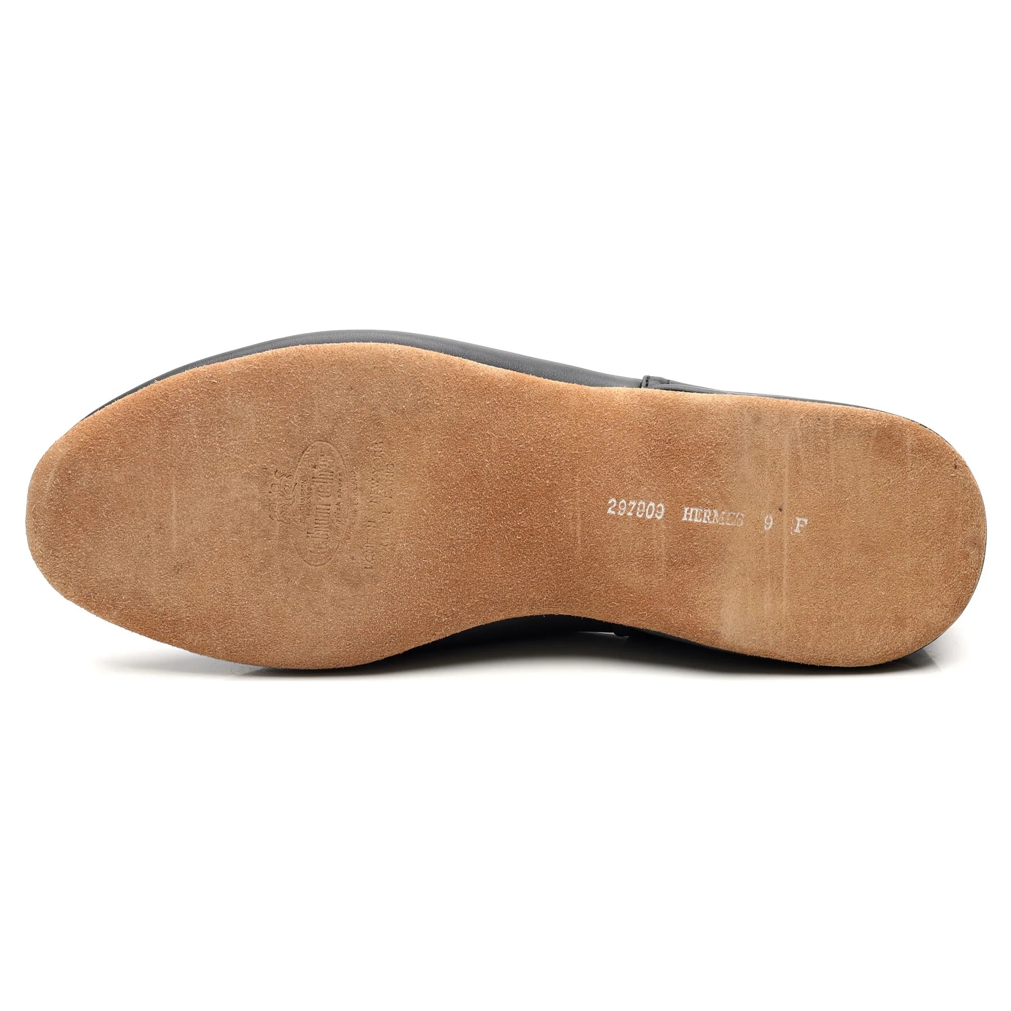 'Hermes 03' Black Leather Slippers UK 9 F - Image 10