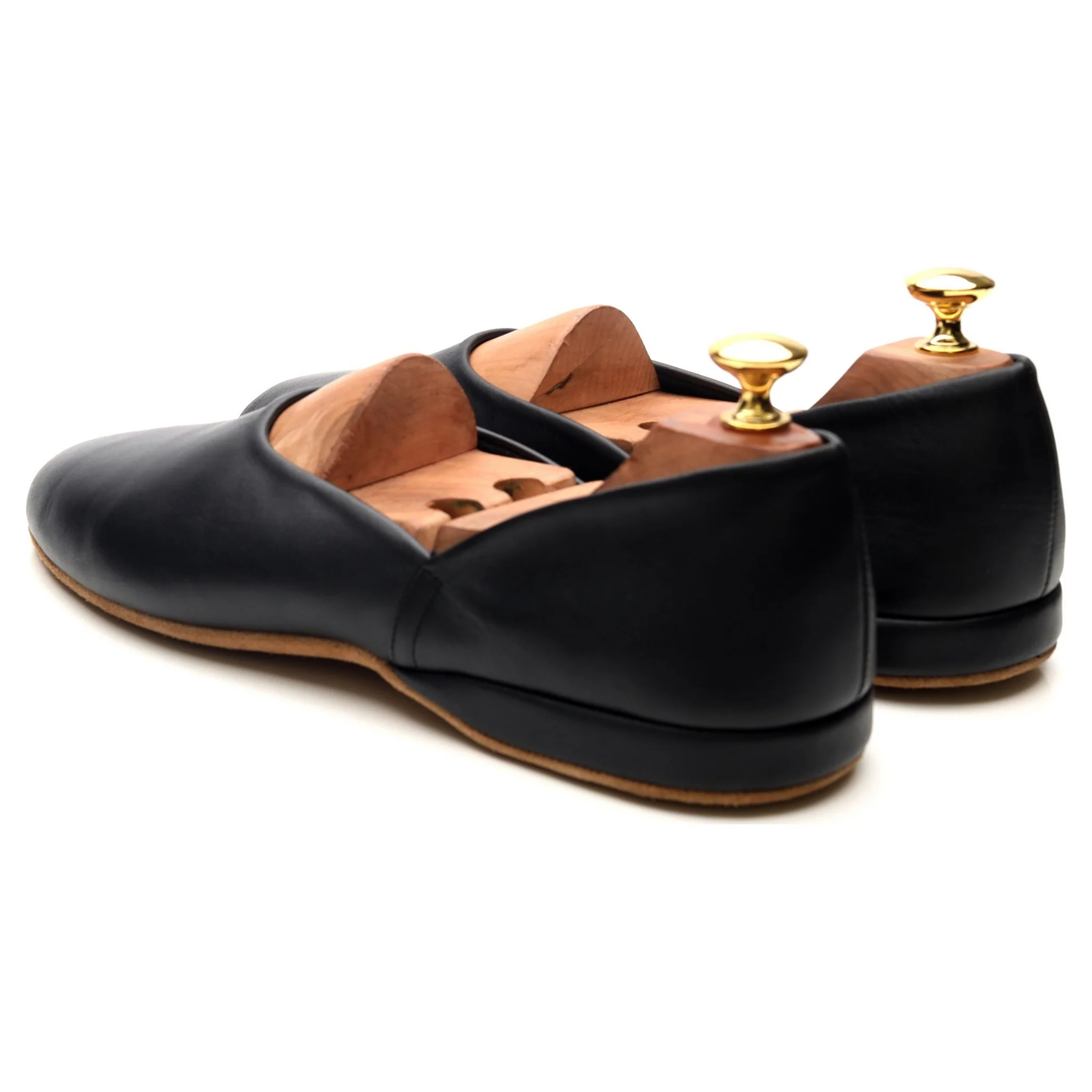 'Hermes 03' Black Leather Slippers UK 9 F - Image 3