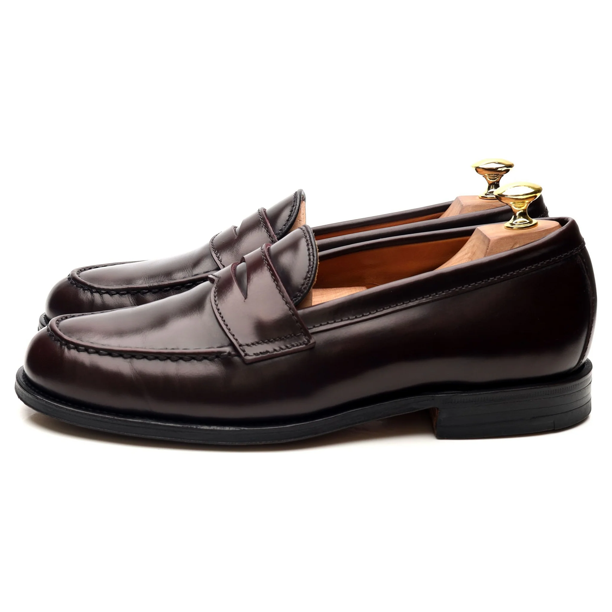 Burgundy Leather Loafers UK 8.5 F - Image 2