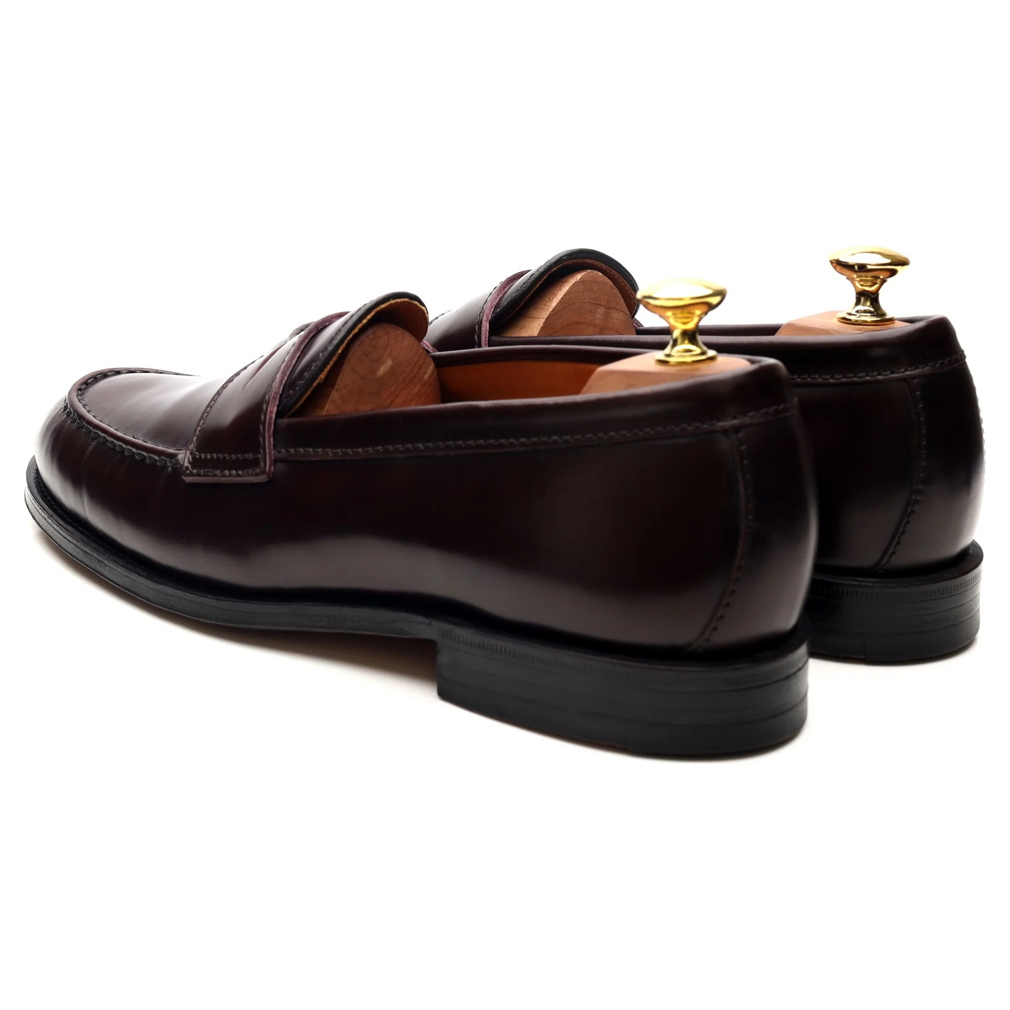 Burgundy Leather Loafers UK 8.5 F - Image 3
