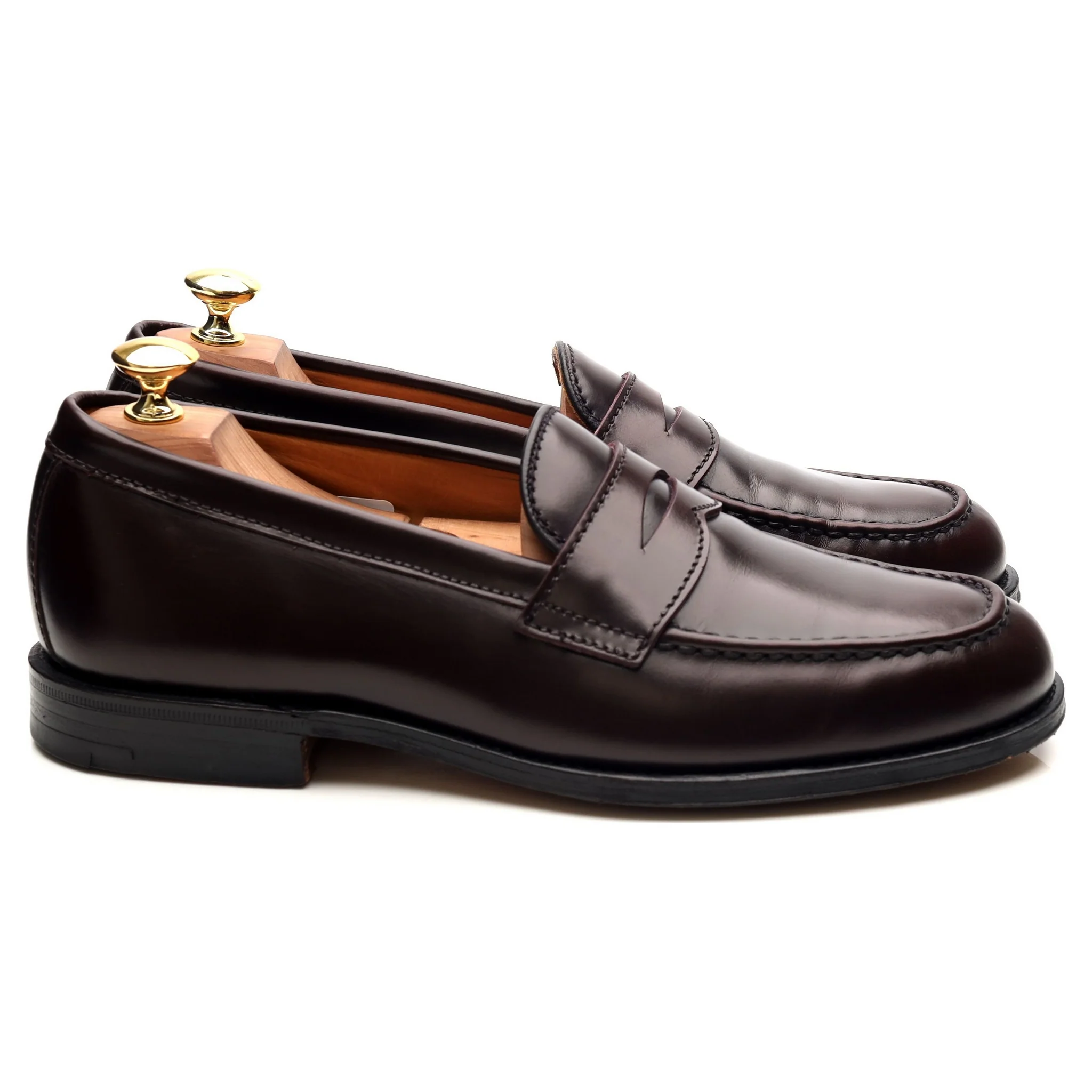 Burgundy Leather Loafers UK 8.5 F - Image 6