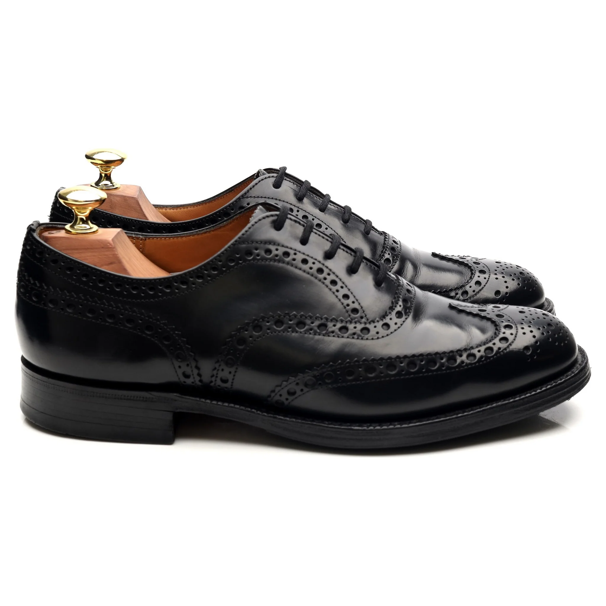 'Burwood' Black Leather Brogues UK 7 F - Image 6