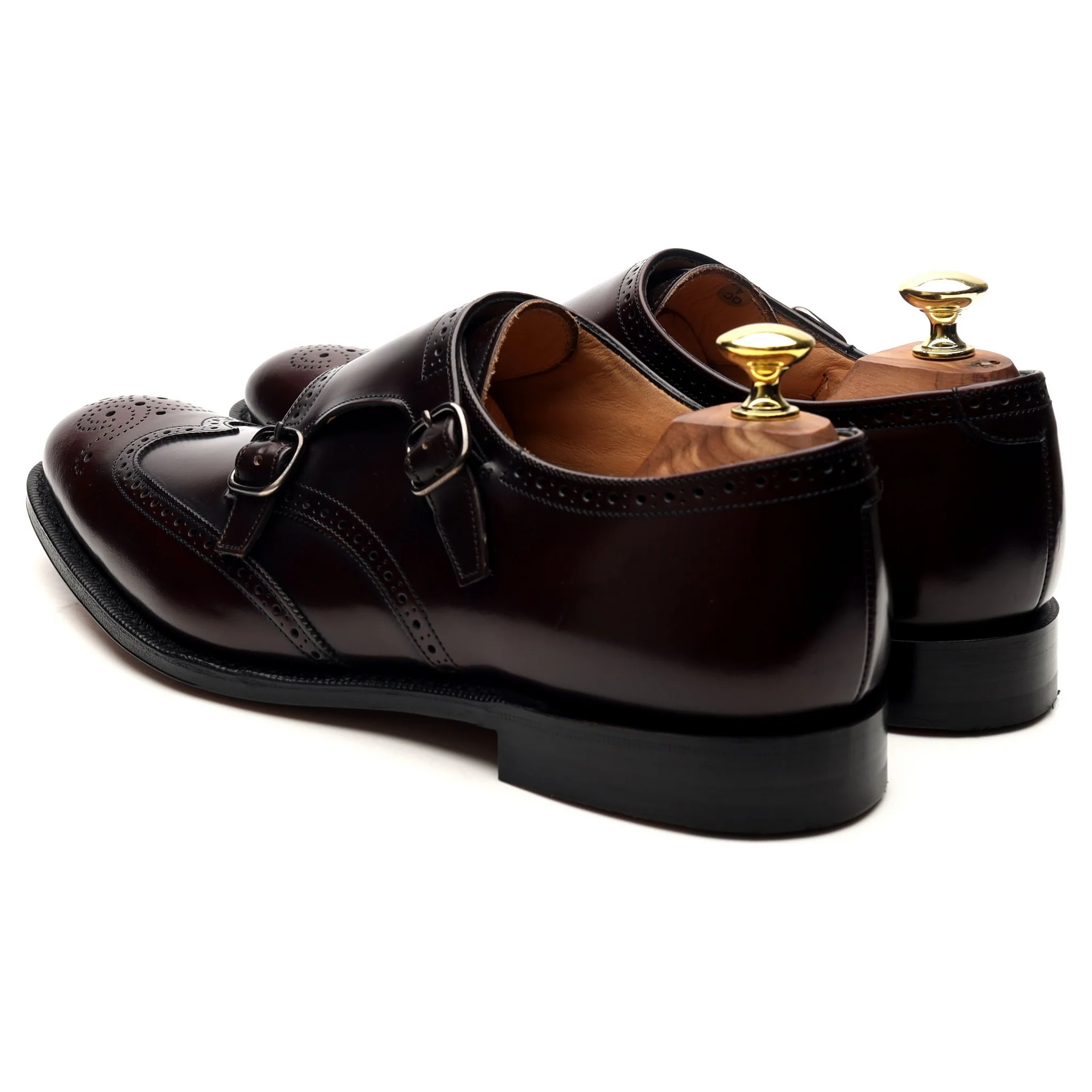 'Chicago' Burgundy Leather Double Monk Strap UK 7.5 F - Image 3