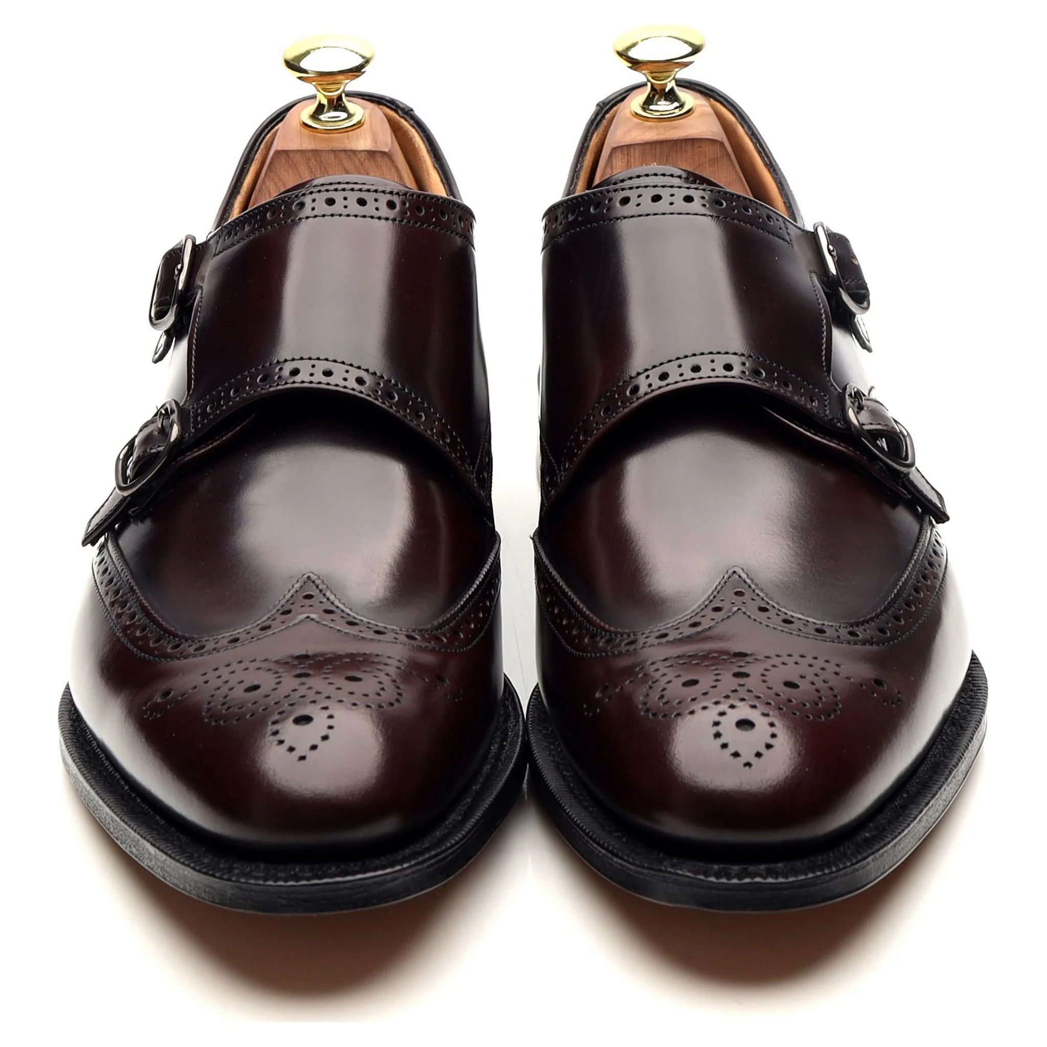 'Chicago' Burgundy Leather Double Monk Strap UK 7.5 F - Image 9