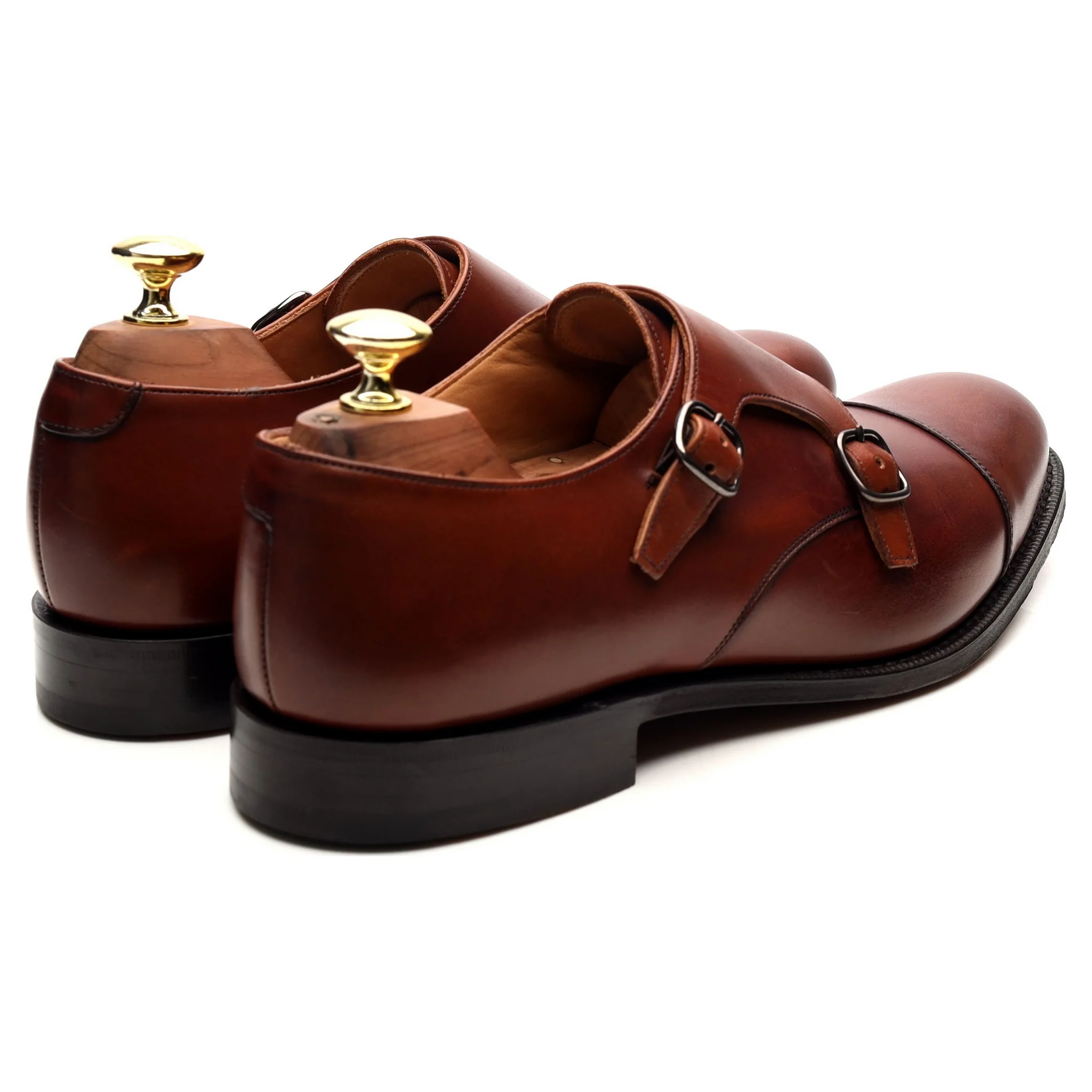 'Detroit' Tan Brown Leather Double Monk Strap UK 7 G - Image 5