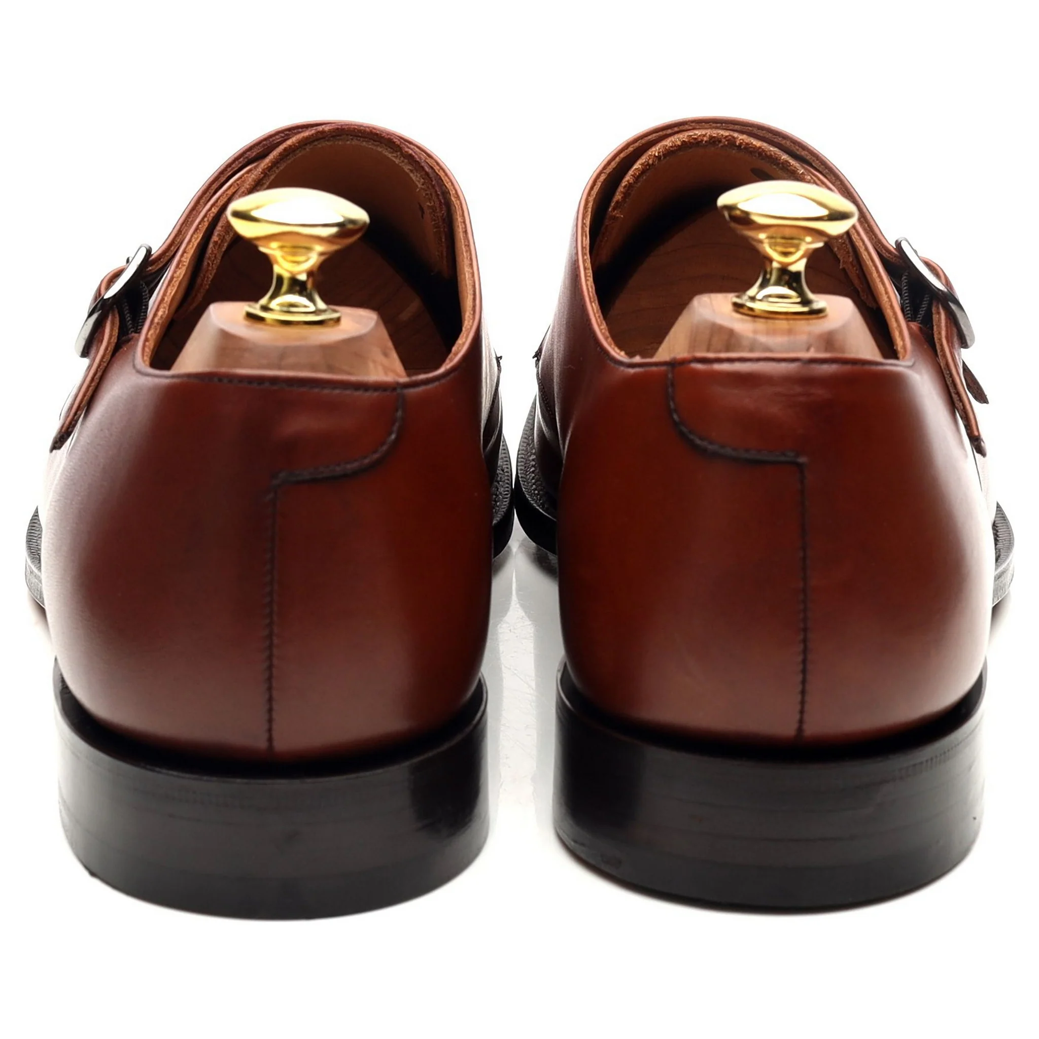 'Detroit' Tan Brown Leather Double Monk Strap UK 8 G - Image 4