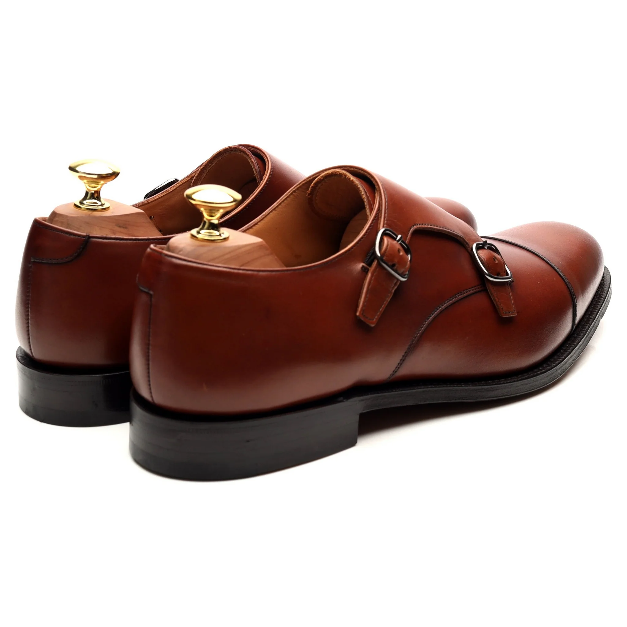 'Detroit' Tan Brown Leather Double Monk Strap UK 8 G - Image 5
