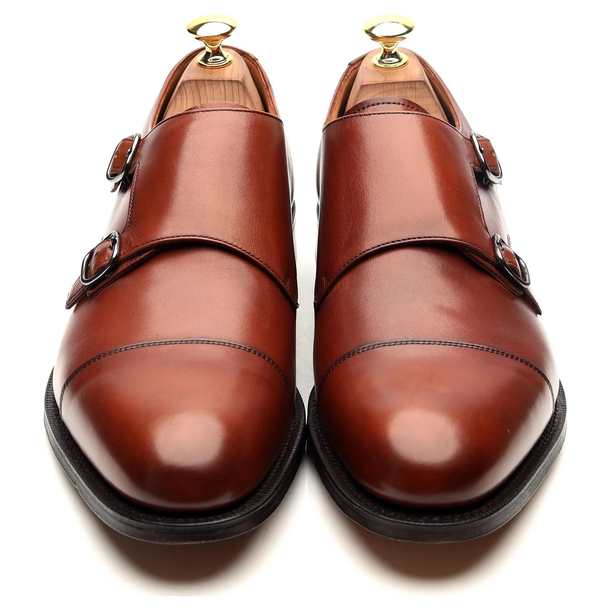 'Detroit' Tan Brown Leather Double Monk Strap UK 8 G - Image 9