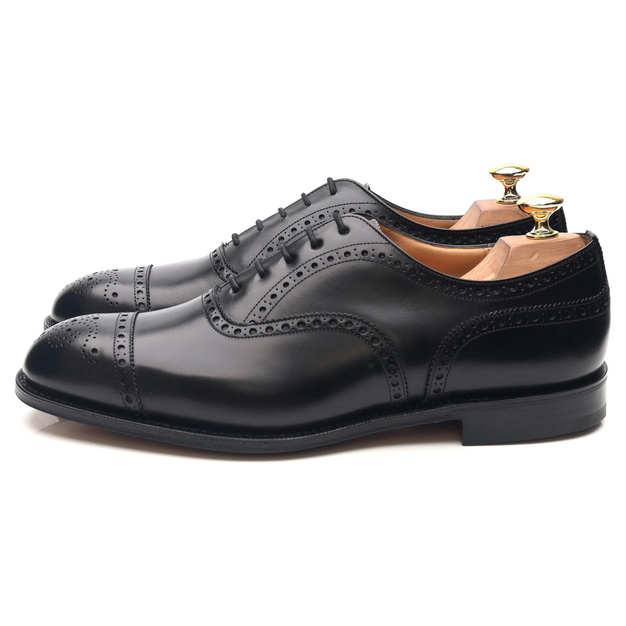 'Diplomat' Black Leather Oxford Semi Brogues UK 8 F - Image 2