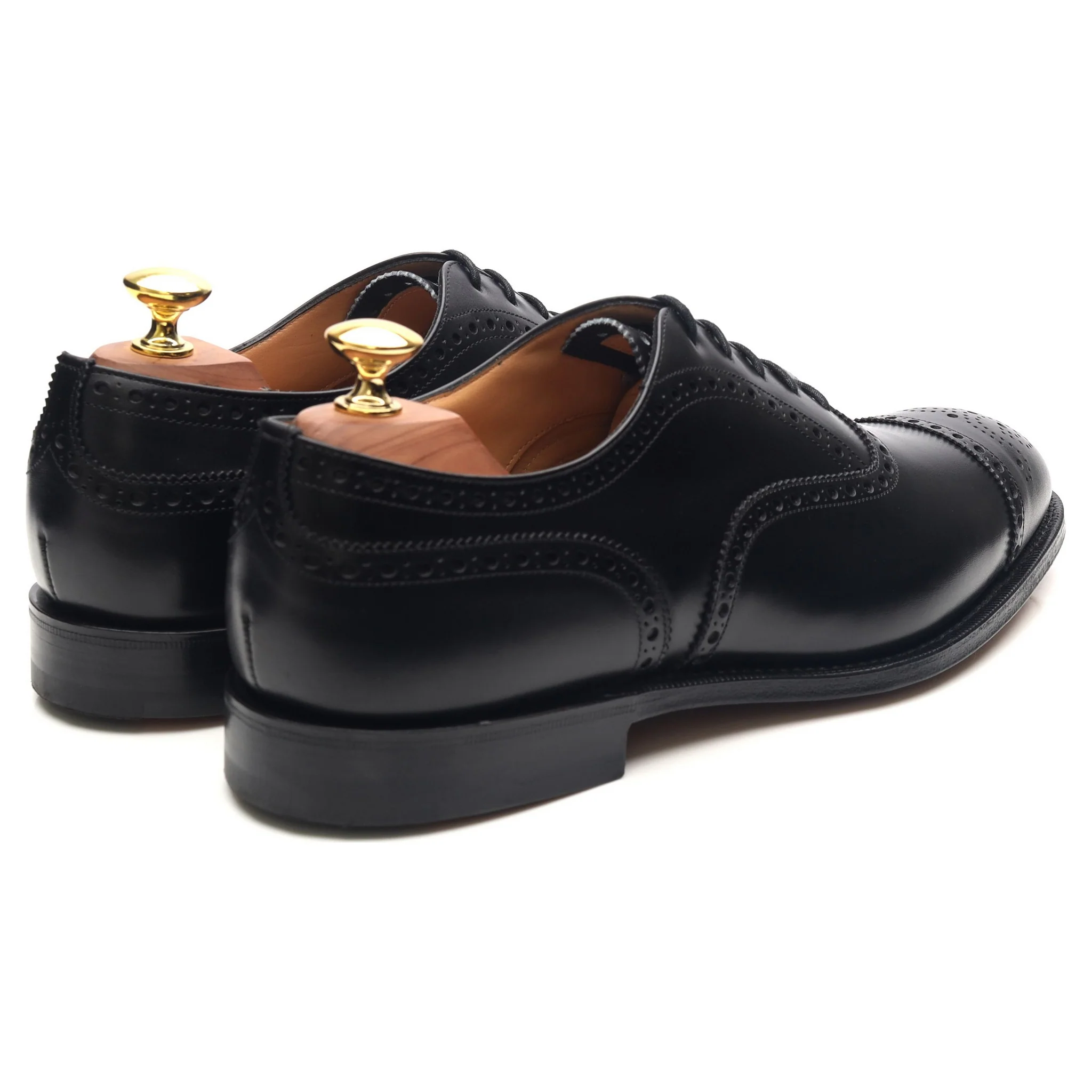 'Diplomat' Black Leather Oxford Semi Brogues UK 8 F - Image 5