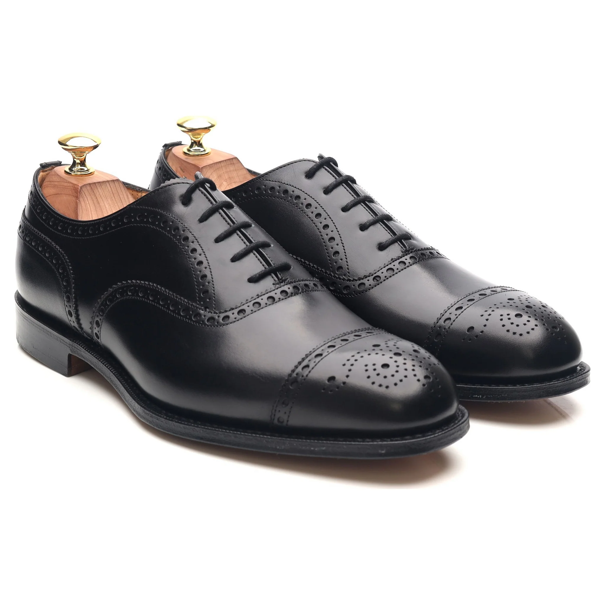 'Diplomat' Black Leather Oxford Semi Brogues UK 8 F - Image 7