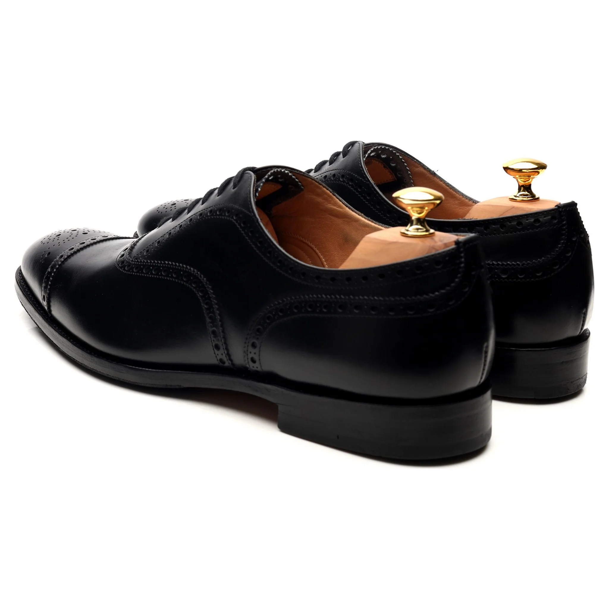 'Diplomat' Black Leather Oxford Semi Brogues UK 12 F - Image 3