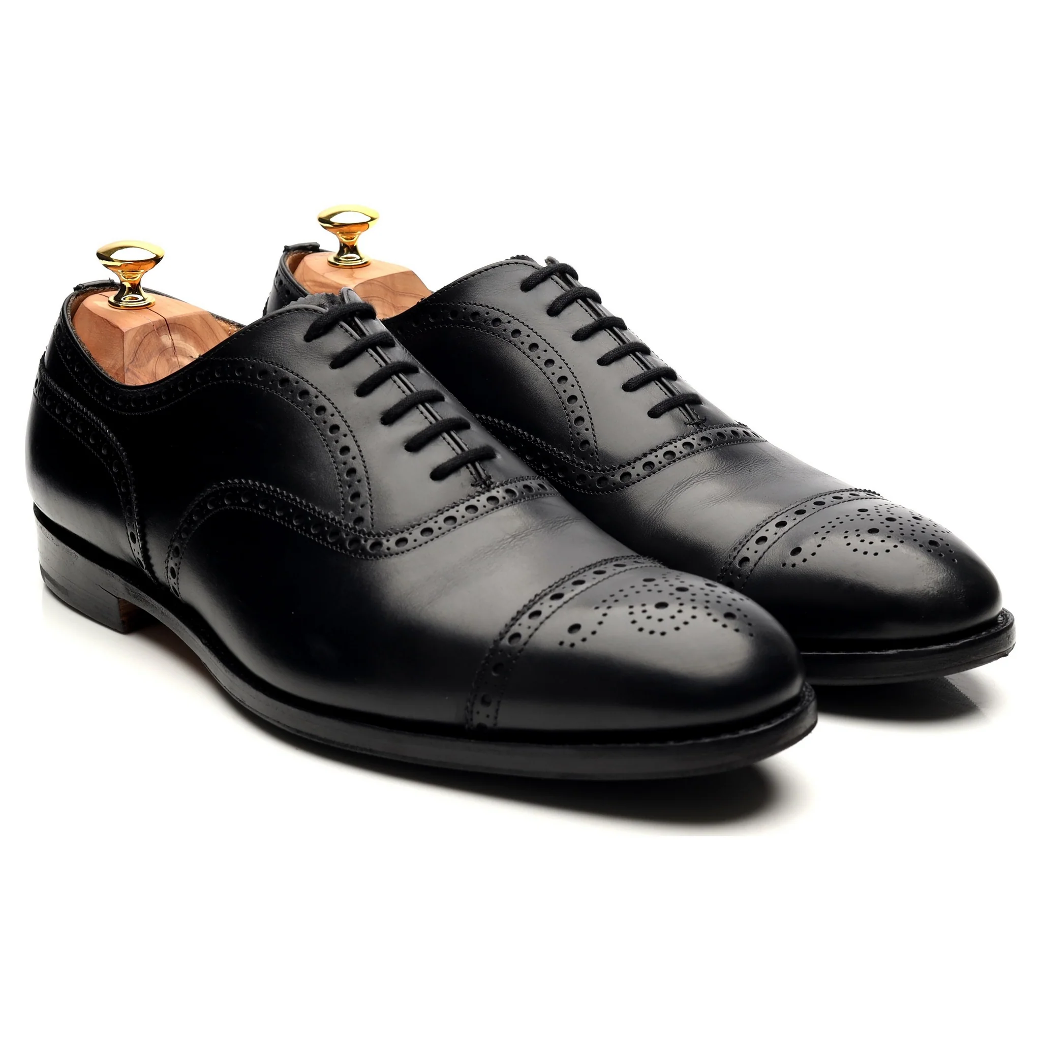 'Diplomat' Black Leather Oxford Semi Brogues UK 12 F - Image 7