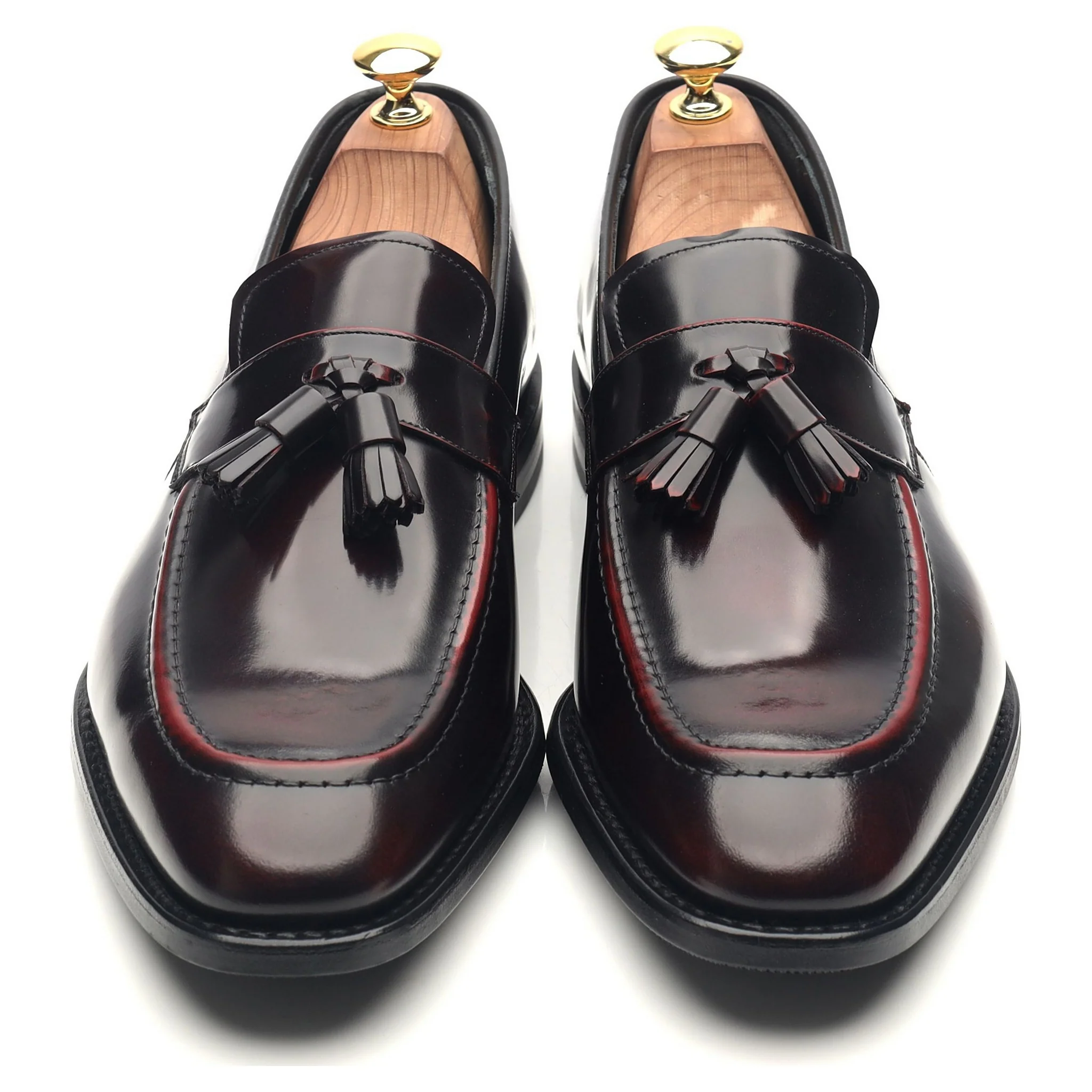 'Easington' Burgundy Leather Tassel Loafers UK 8.5 F - Image 9