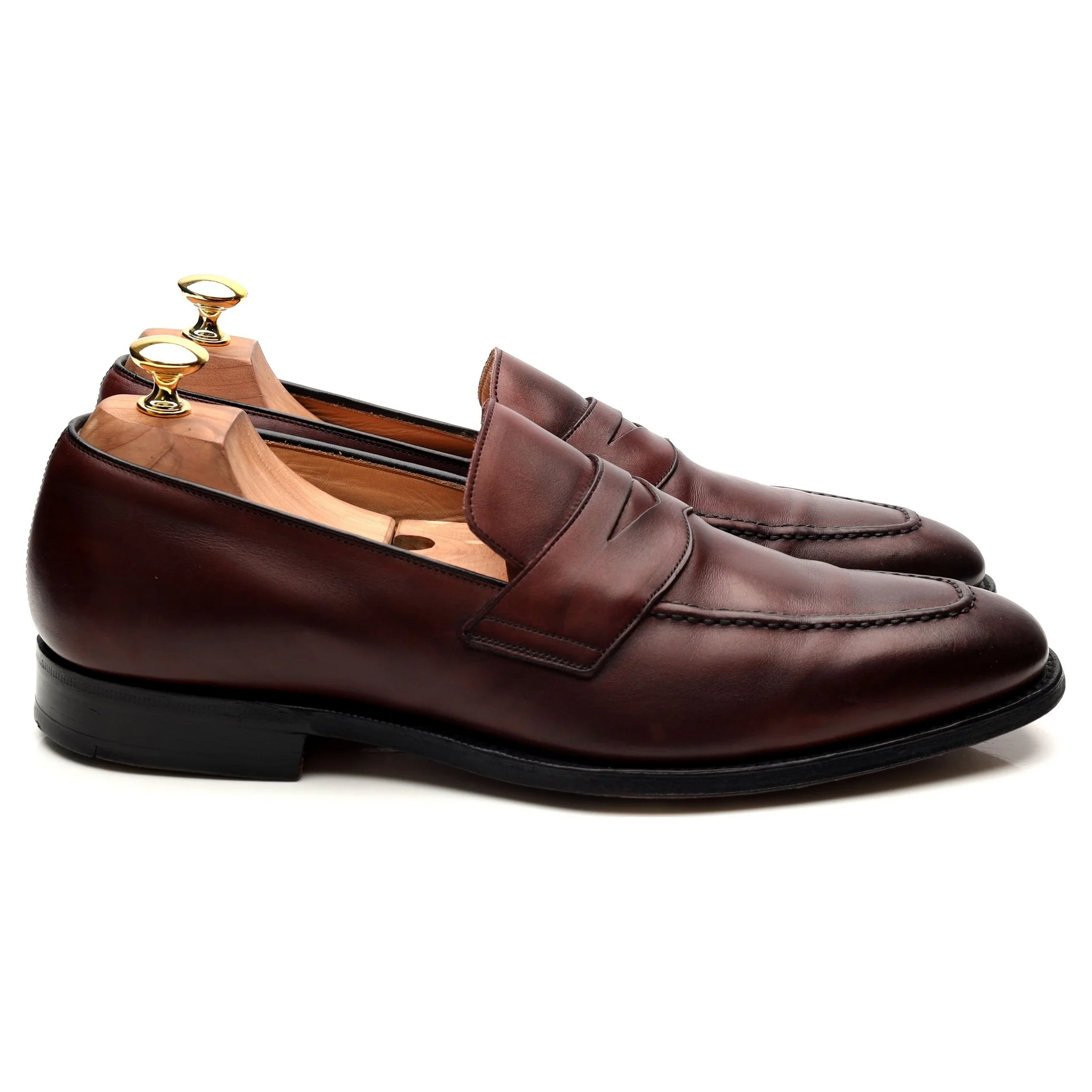 'Hertford' Burgundy Leather Loafers UK 10 F - Image 6