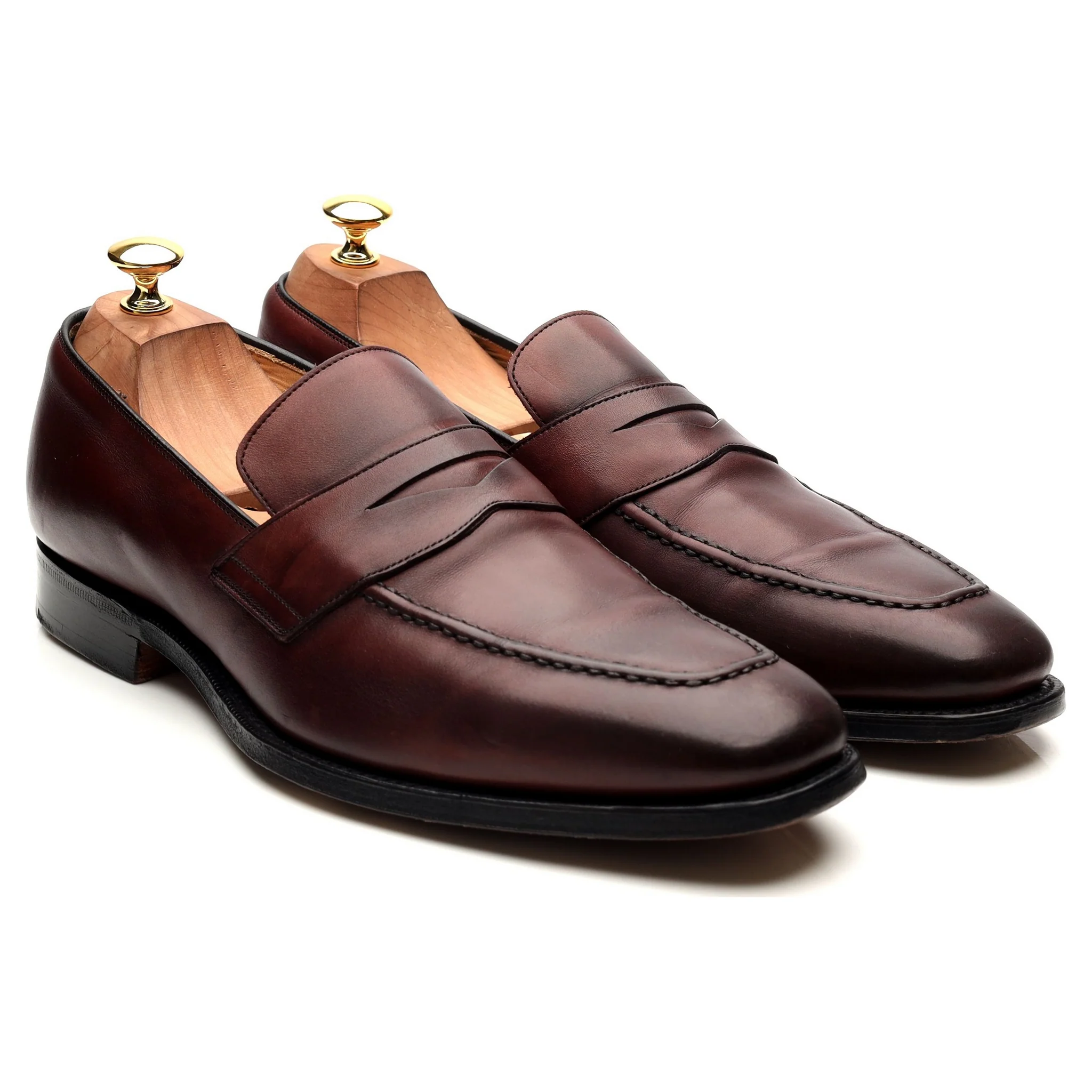 'Hertford' Burgundy Leather Loafers UK 10 F - Image 7