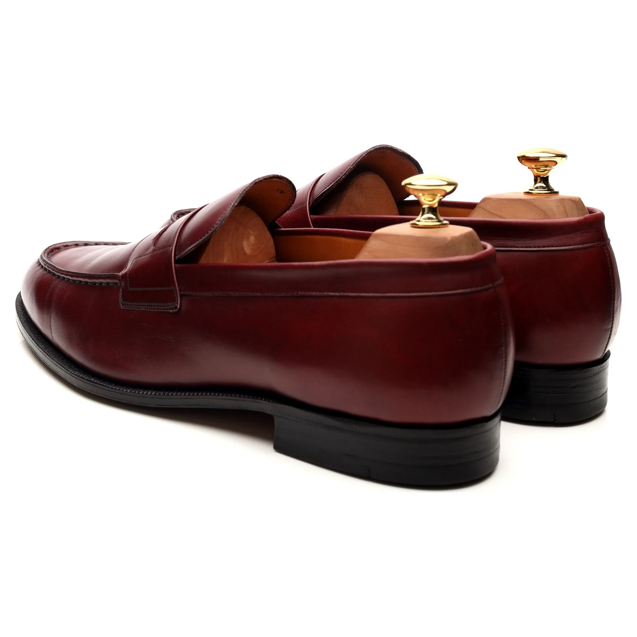 'Hilton' Burgundy Leather Loafers UK 10.5 F - Image 3