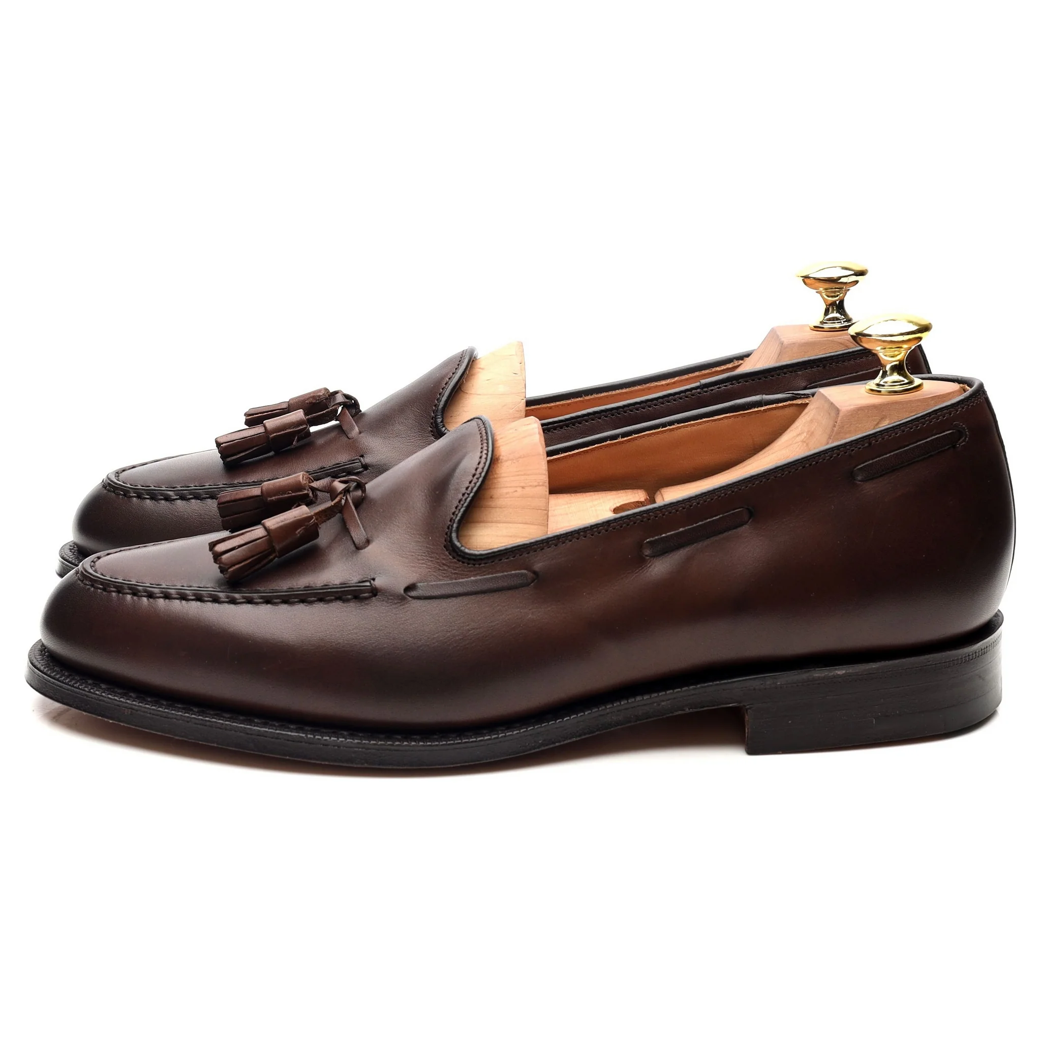 'Keats II' Dark Brown Leather Tassel Loafers UK 8 G - Image 2
