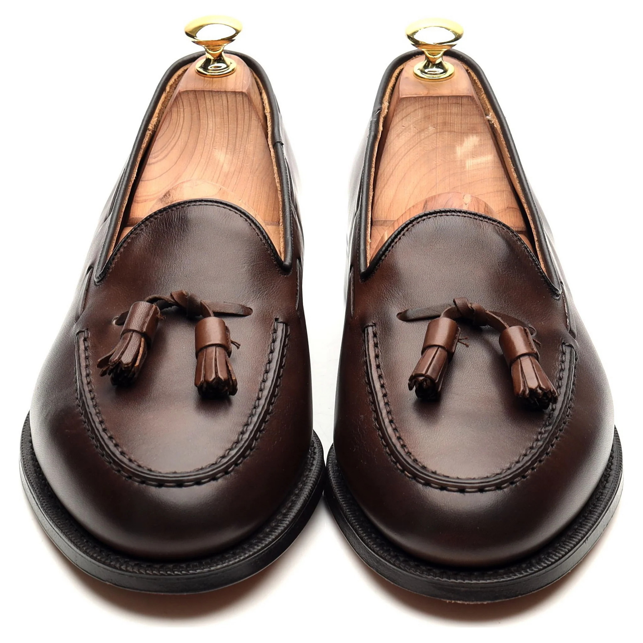 'Keats II' Dark Brown Leather Tassel Loafers UK 8 G - Image 9