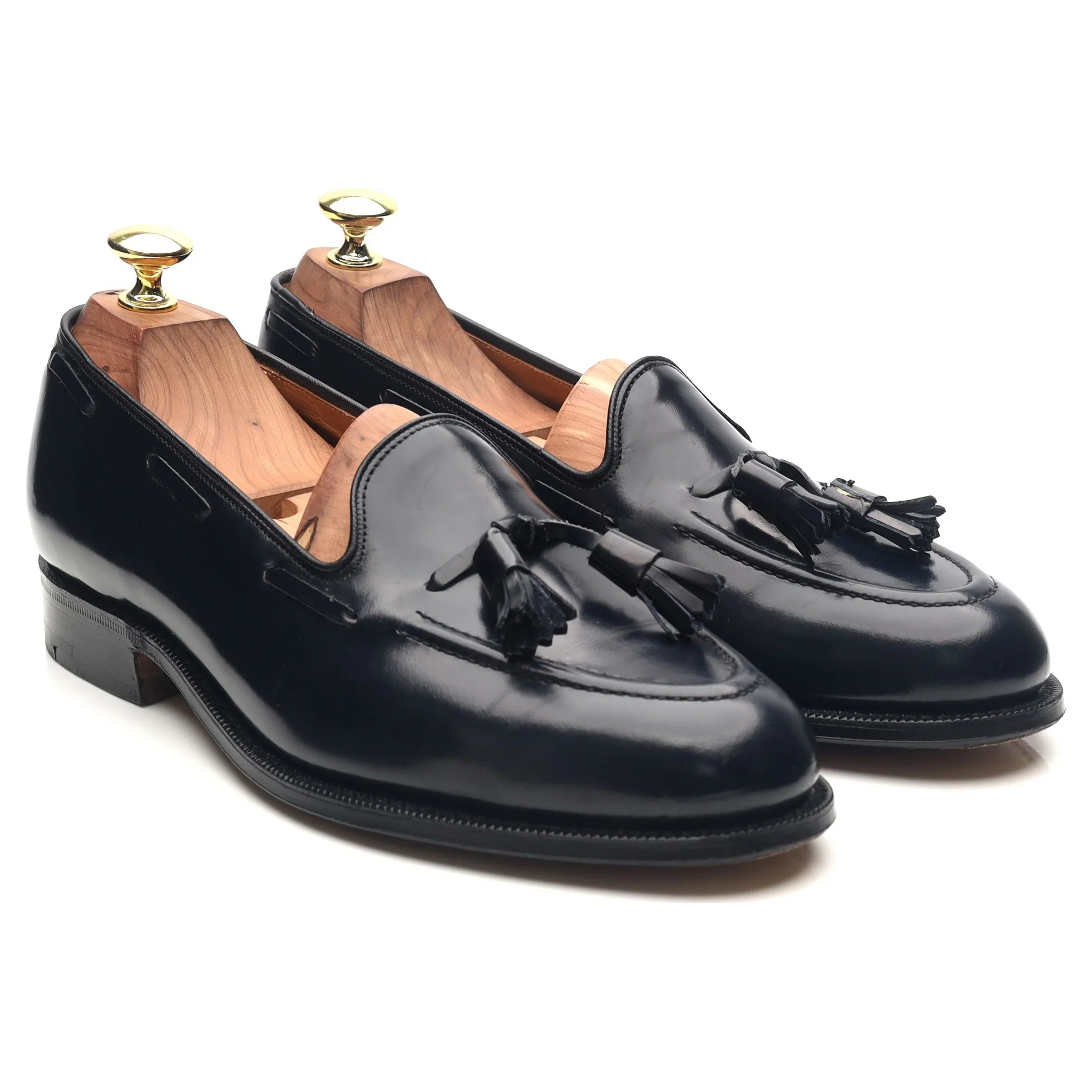'Keats II' Navy Blue Leather Tassel Loafers UK 7.5 F - Image 7