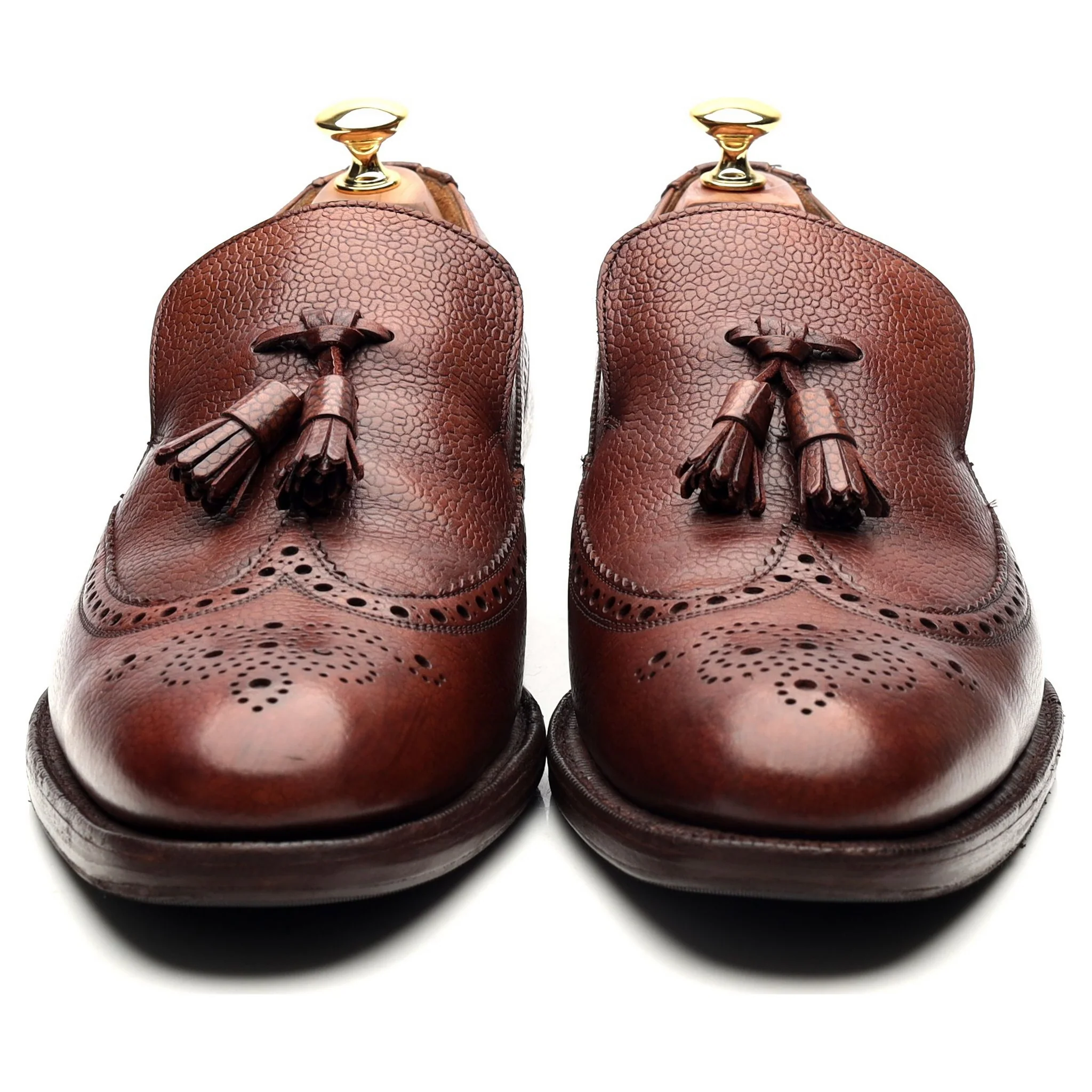 'Kingston' Brown Leather Tassel Loafers UK 9 F - Image 8