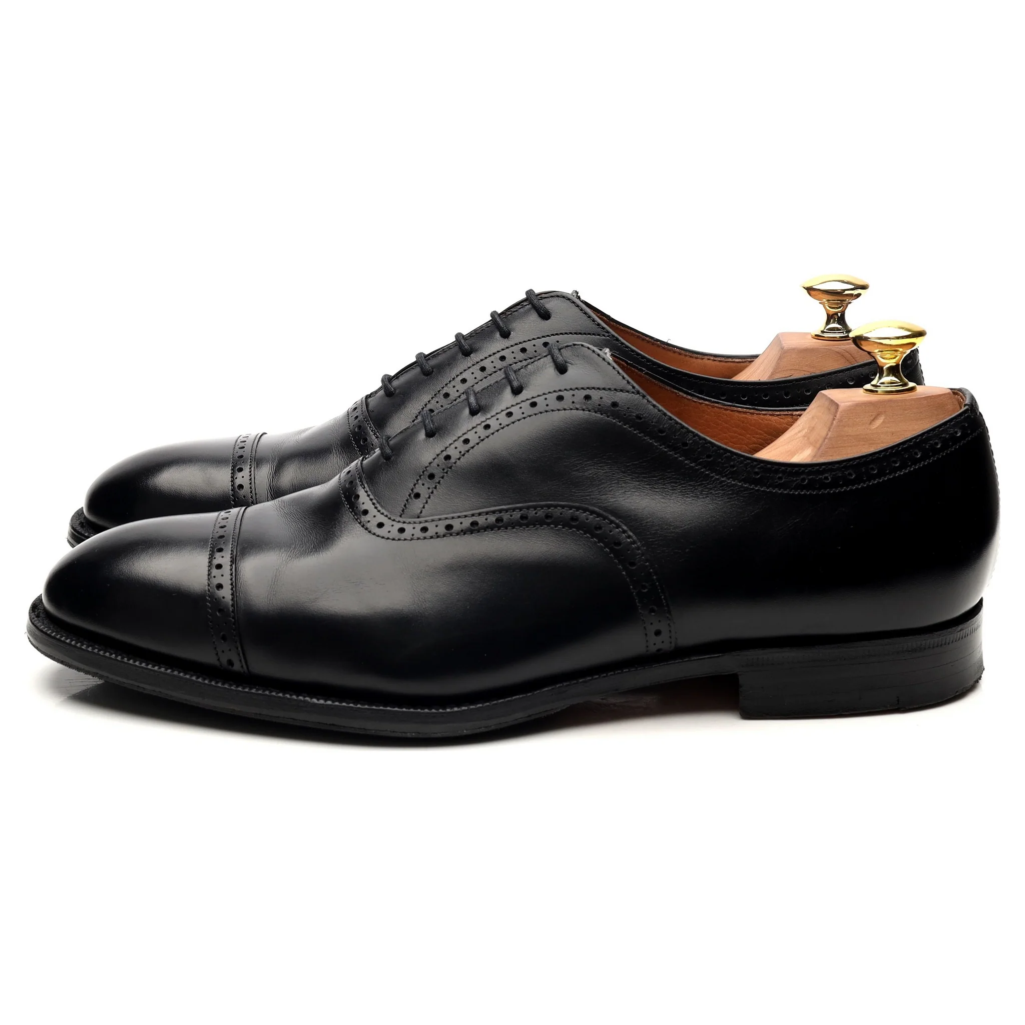 'Legate' Black Leather Oxford Semi Brogues UK 8.5 G - Image 2