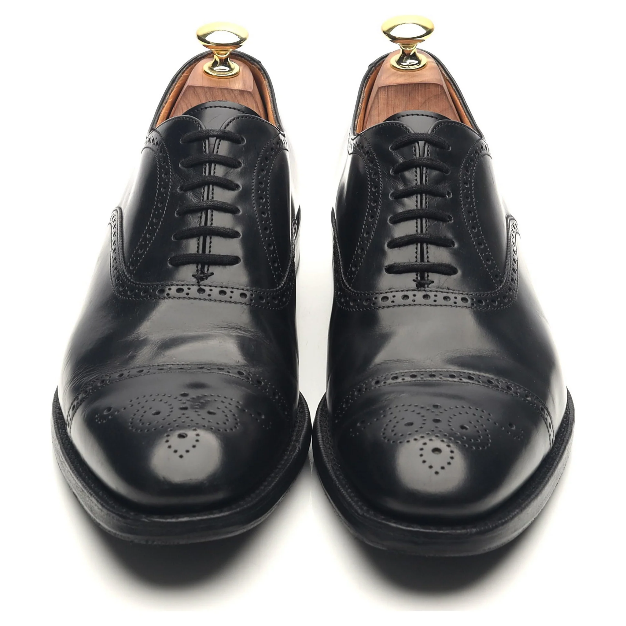 'London' Black Leather Oxford Semi Brogues UK 7.5 F - Image 9