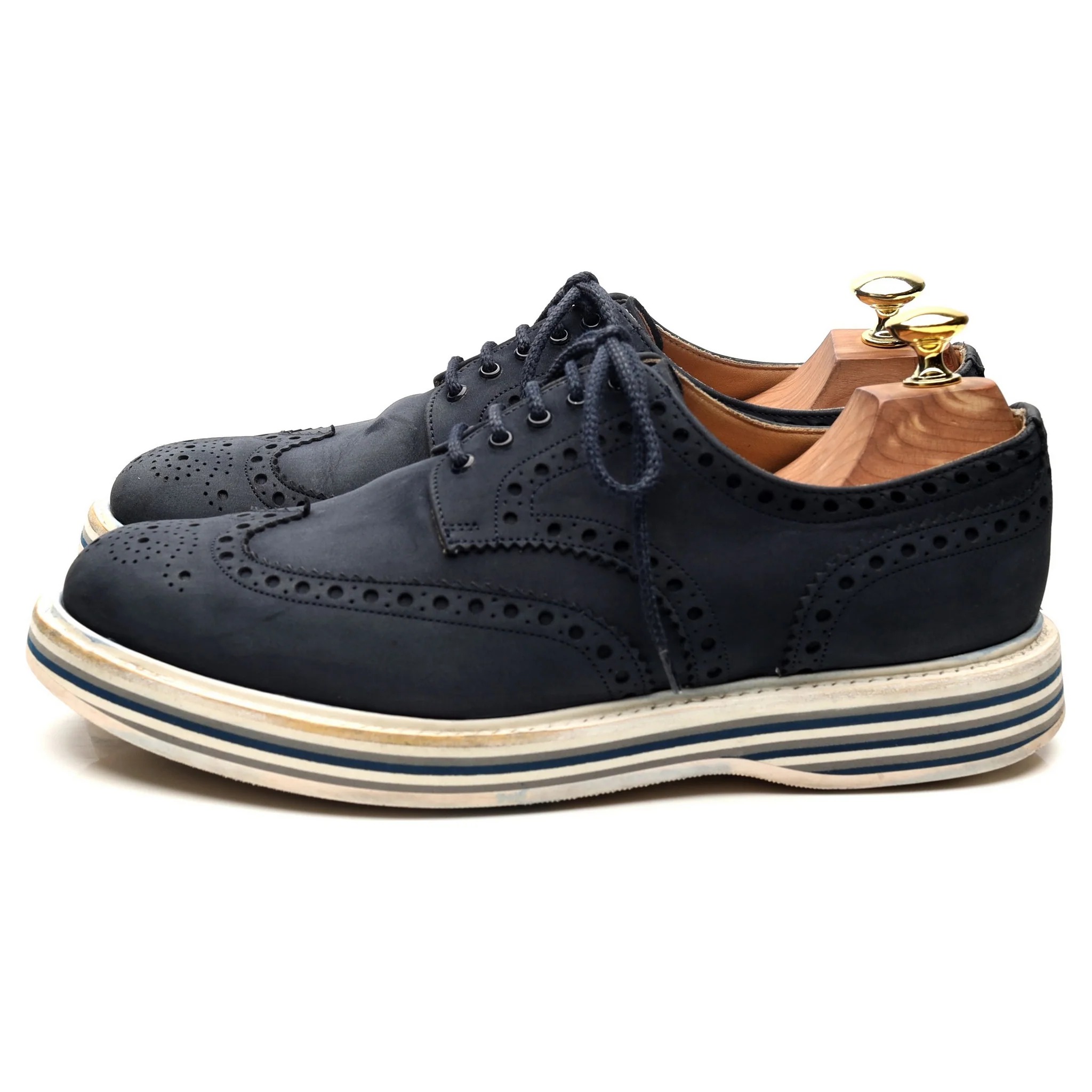 'Naburn 3' Navy Blue Suede Nubuck Derby UK 7.5 F - Image 2