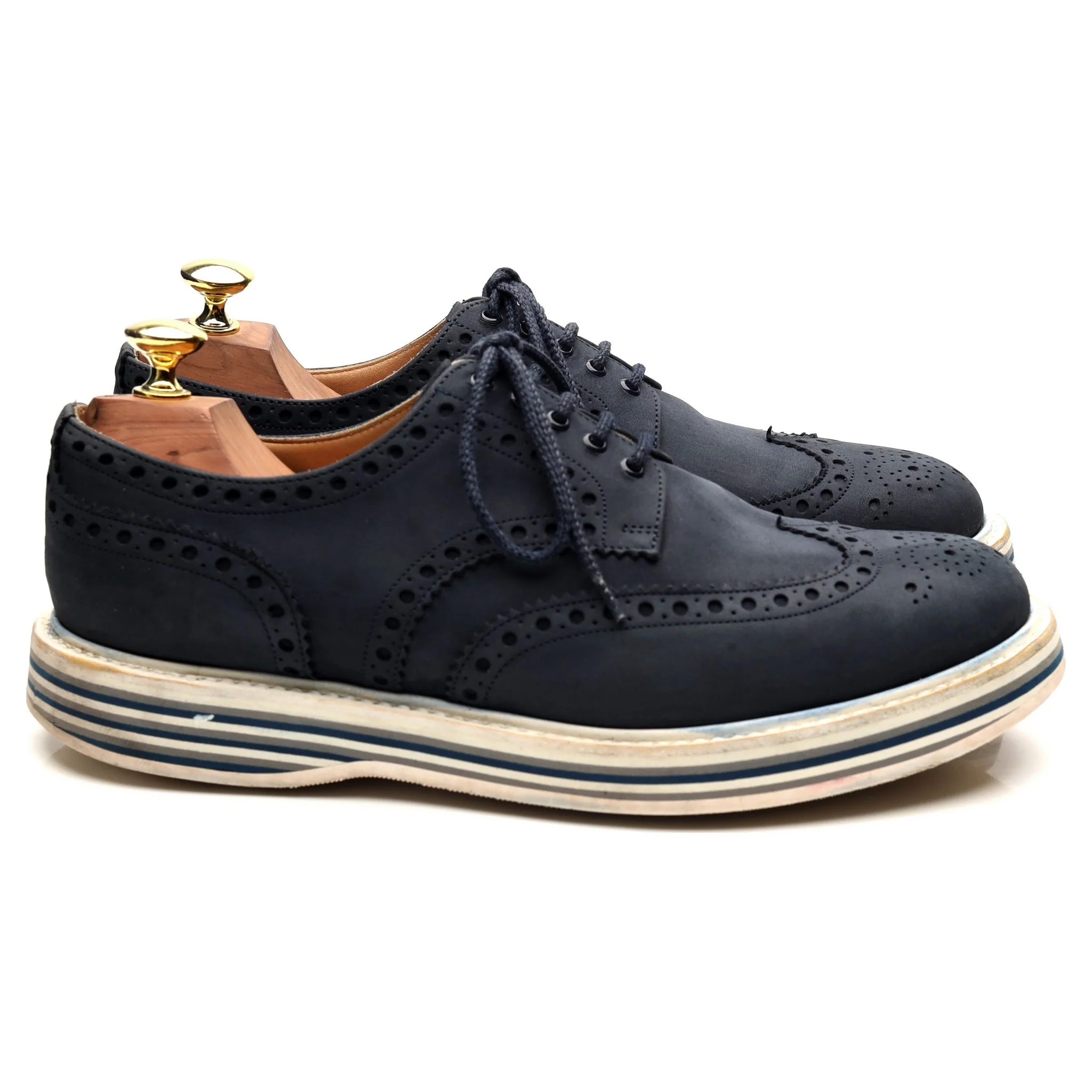 'Naburn 3' Navy Blue Suede Nubuck Derby UK 7.5 F - Image 6