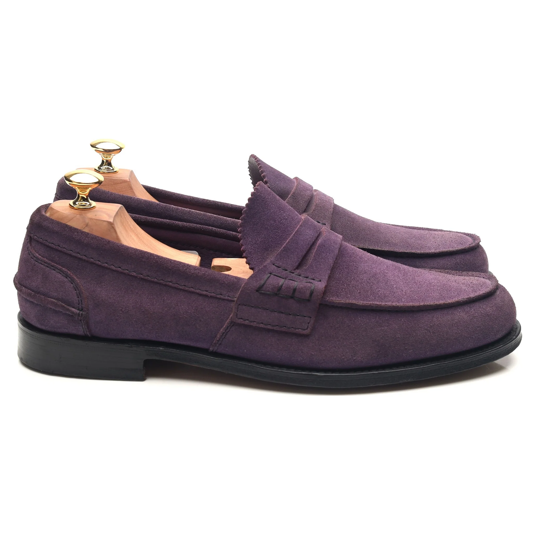 'Pembrey' Purple Suede Loafers UK 10 F - Image 6