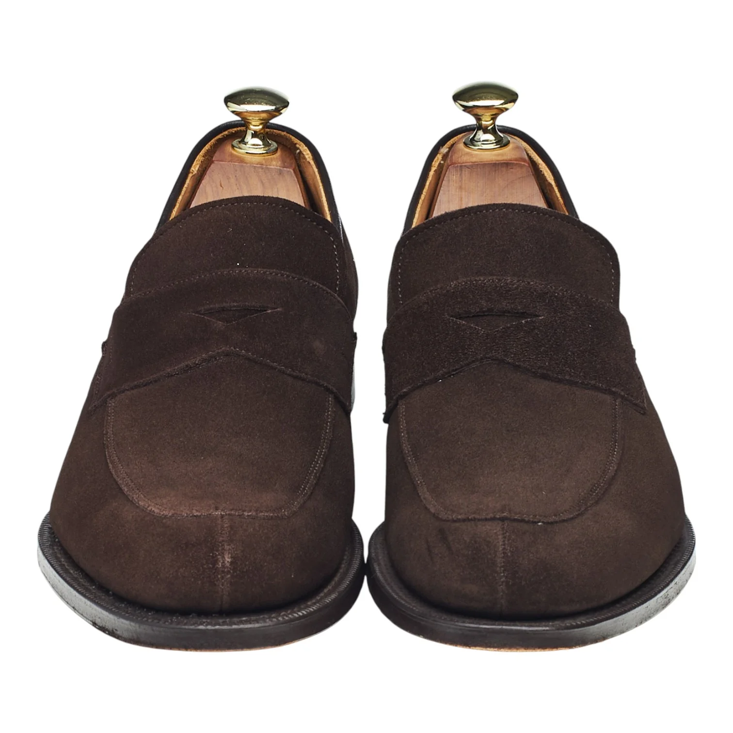 'Prague' Dark Brown Suede Split Toe Loafers UK 8.5 F - Image 2