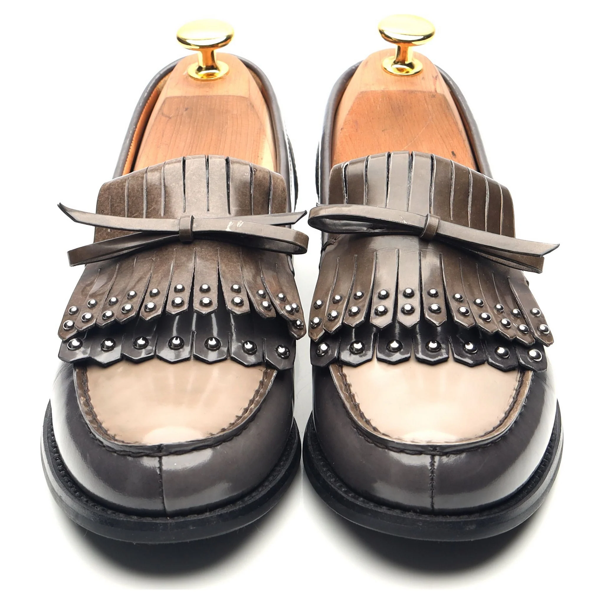 Women's 'Rachel Met' Grey Leather Fringe Loafers UK 4 EU 37 - Image 9