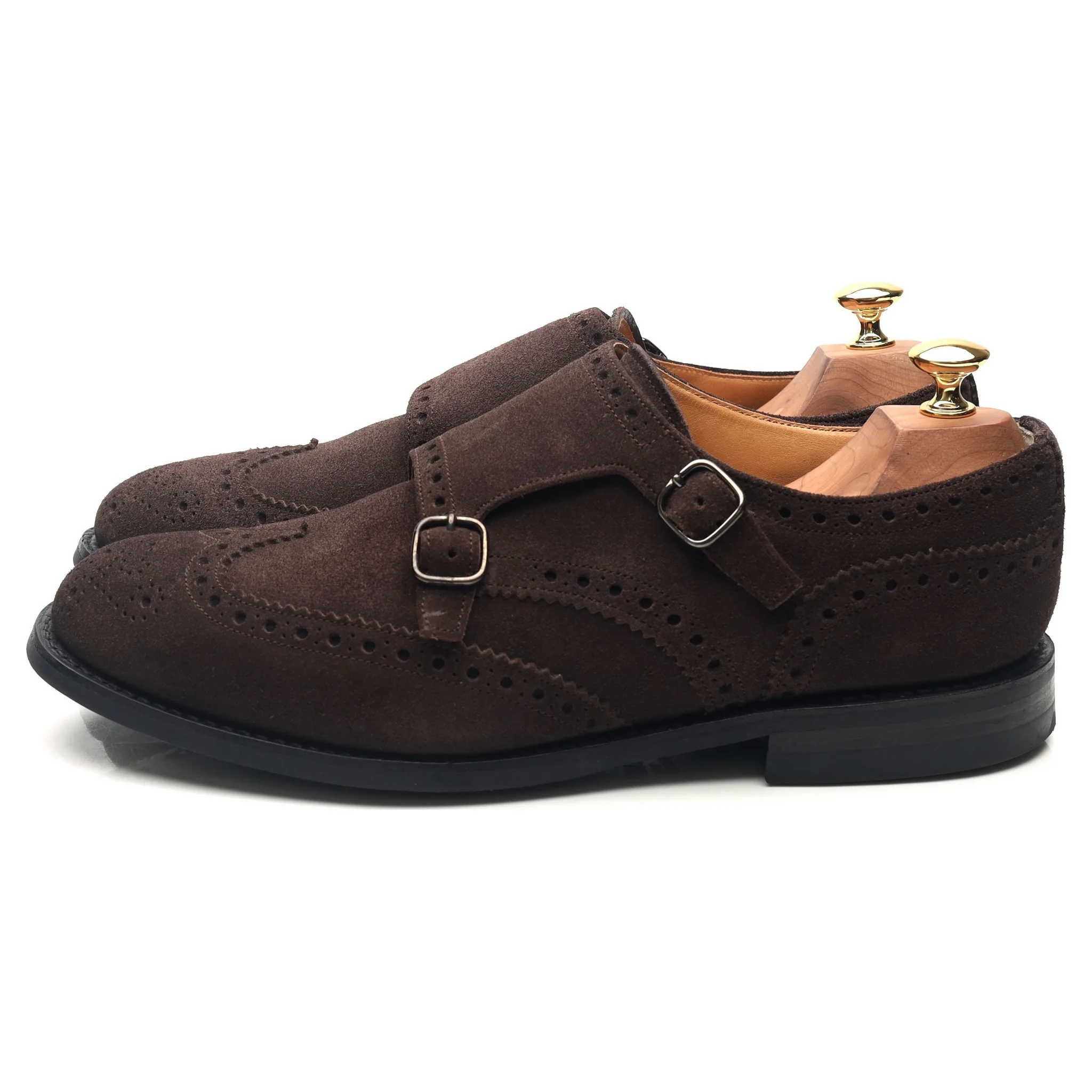 'Seaforth' Dark Brown Suede Double Monk Strap UK 9 G - Image 2