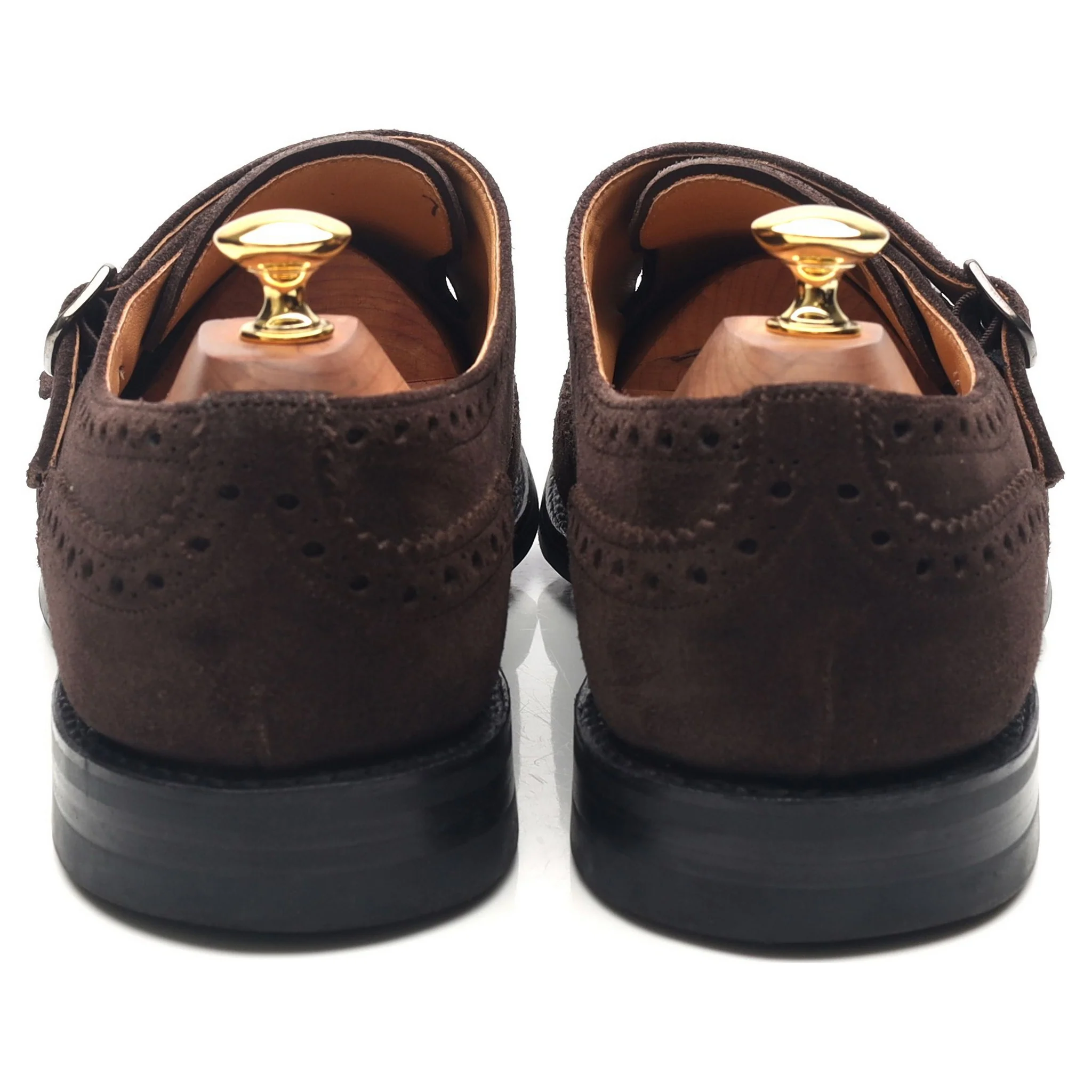 'Seaforth' Dark Brown Suede Double Monk Strap UK 9 G - Image 4