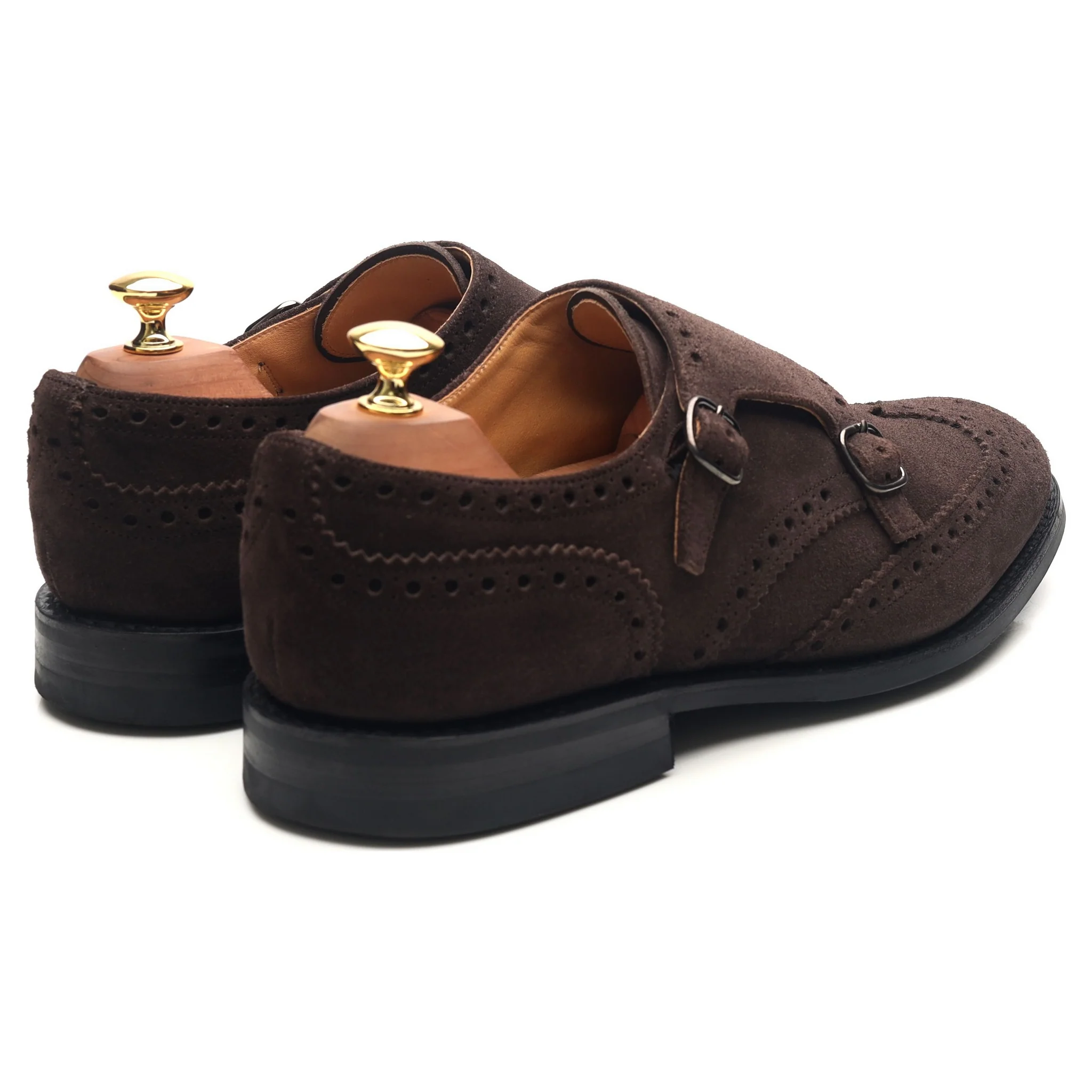 'Seaforth' Dark Brown Suede Double Monk Strap UK 9 G - Image 5