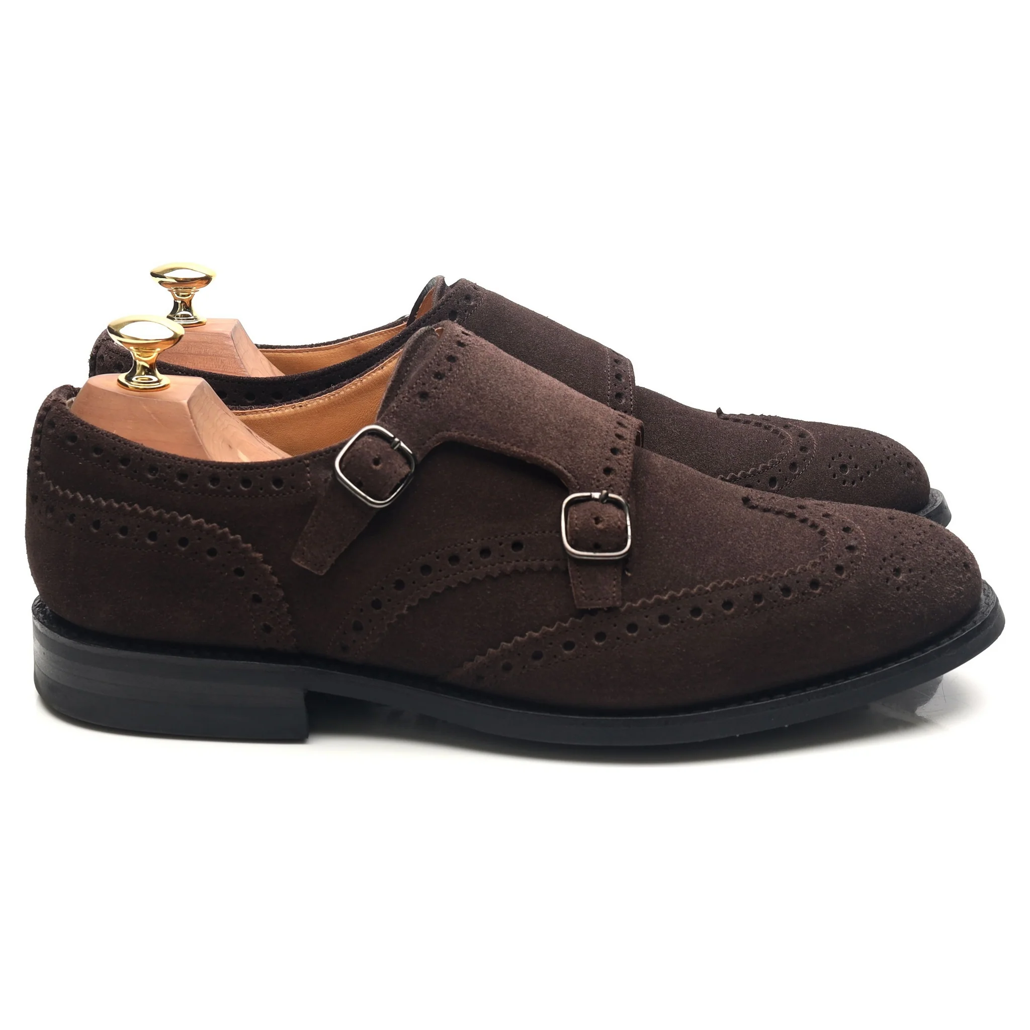 'Seaforth' Dark Brown Suede Double Monk Strap UK 9 G - Image 6