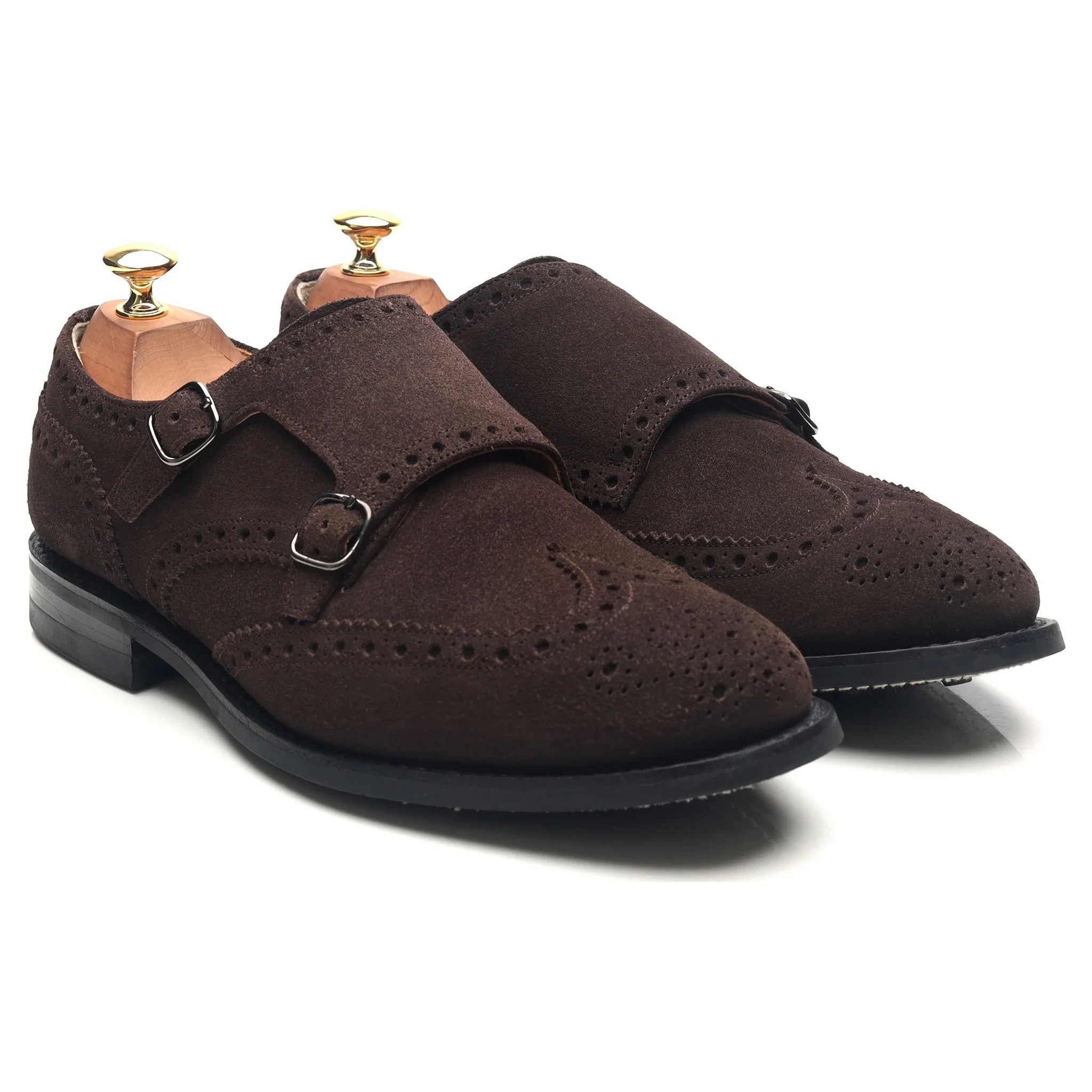'Seaforth' Dark Brown Suede Double Monk Strap UK 9 G - Image 7